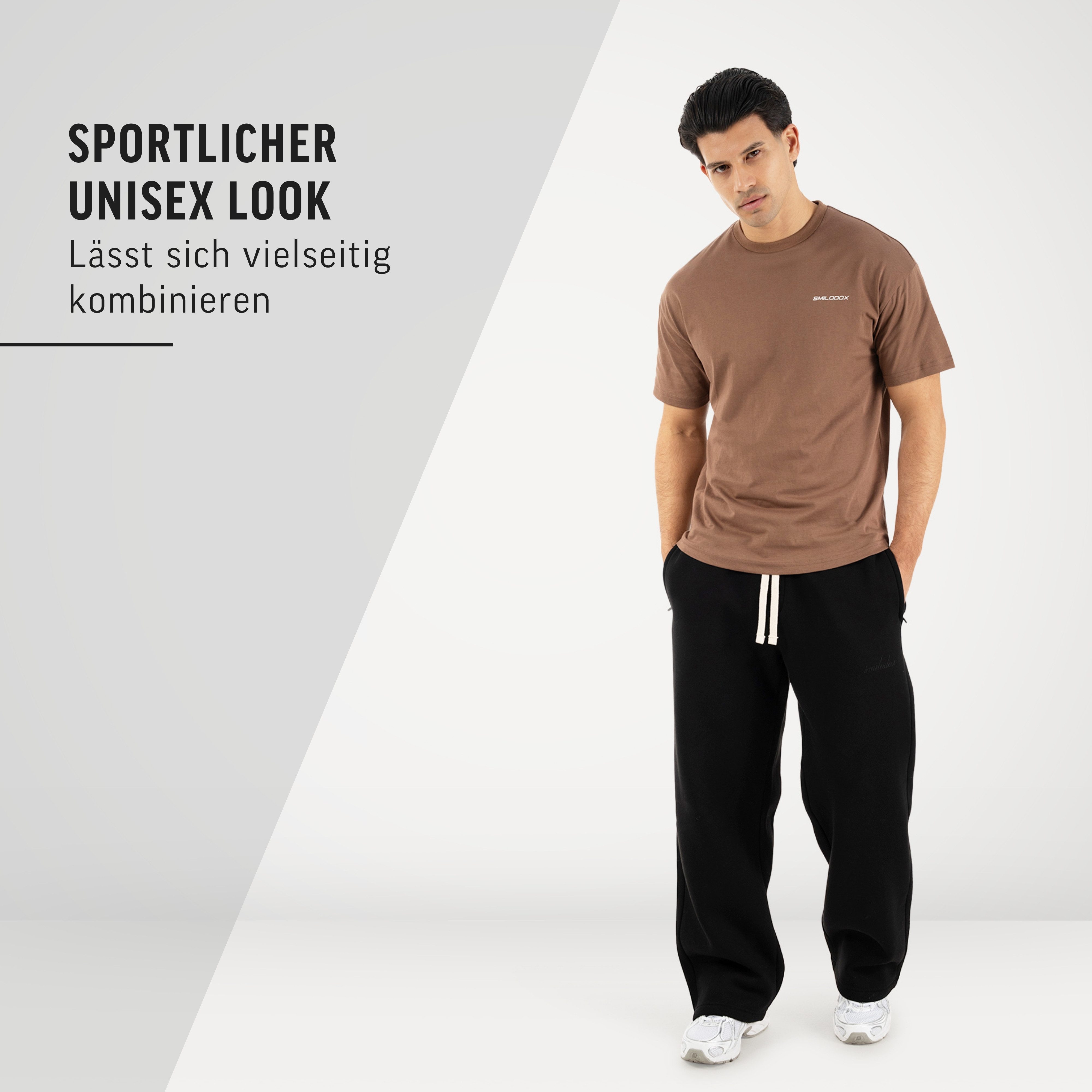 Smilodox T-Shirt Tane, T-Oberteil Unisex Oversize Shirt mit Backprint & Logo Rundhalsausschnitt, Brustlogo, Streetwear, Herren & Damen