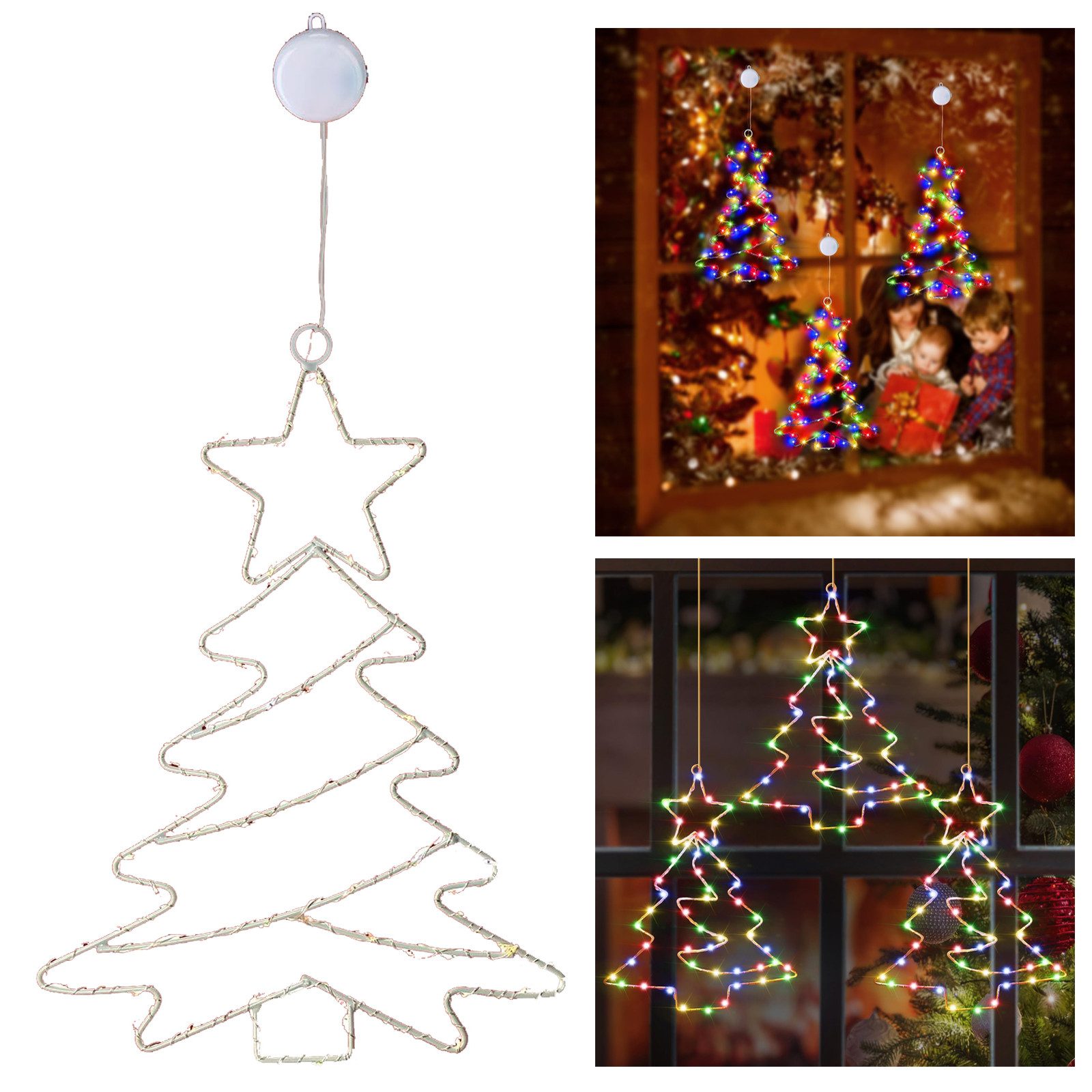 MUPOO Fensterdekoration Weihnachtsfensterlichter Batteriebetriebene Hängend günstig online kaufen