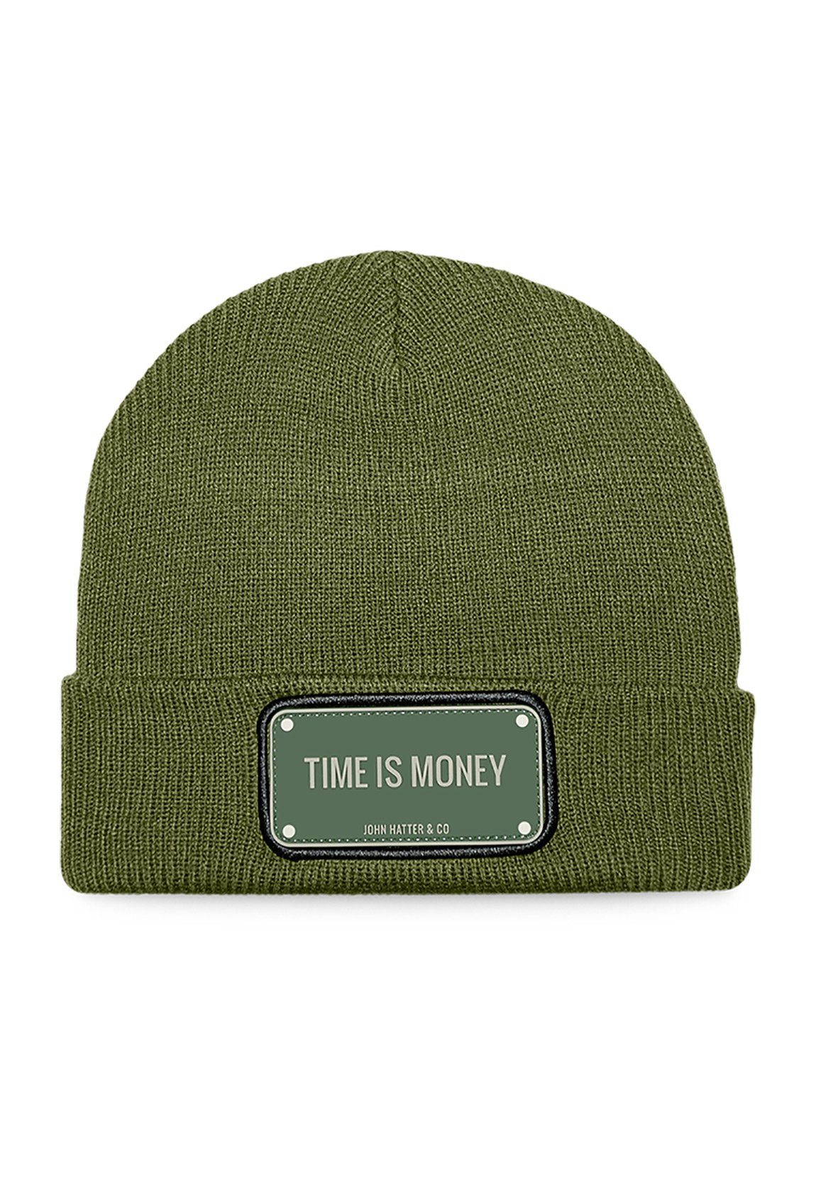 John Hatter & Co. Beanie John Hatter & Co Beanie Rubber TIME IS MONEY Green Khaki