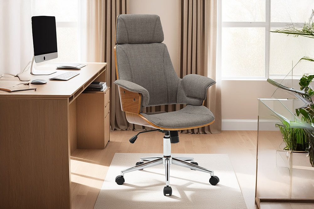 riess-ambiente Bürostuhl MANHATTAN grau -Strukturstoff, Metall, günstig online kaufen