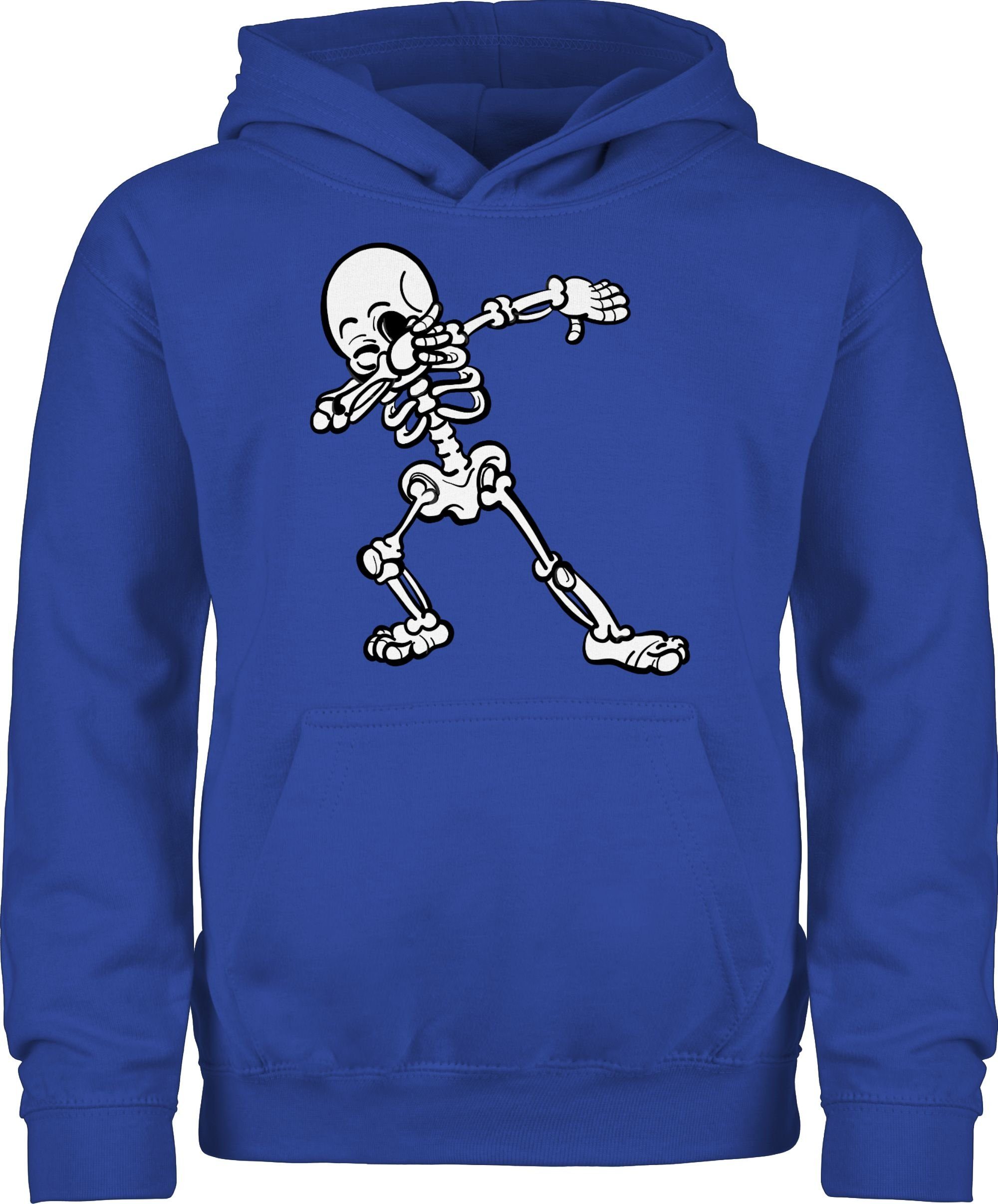 Shirtracer Hoodie Dabbing Skelett Halloween Kostüme für Kinder Jungs 1 Royalblau | Sweatshirts