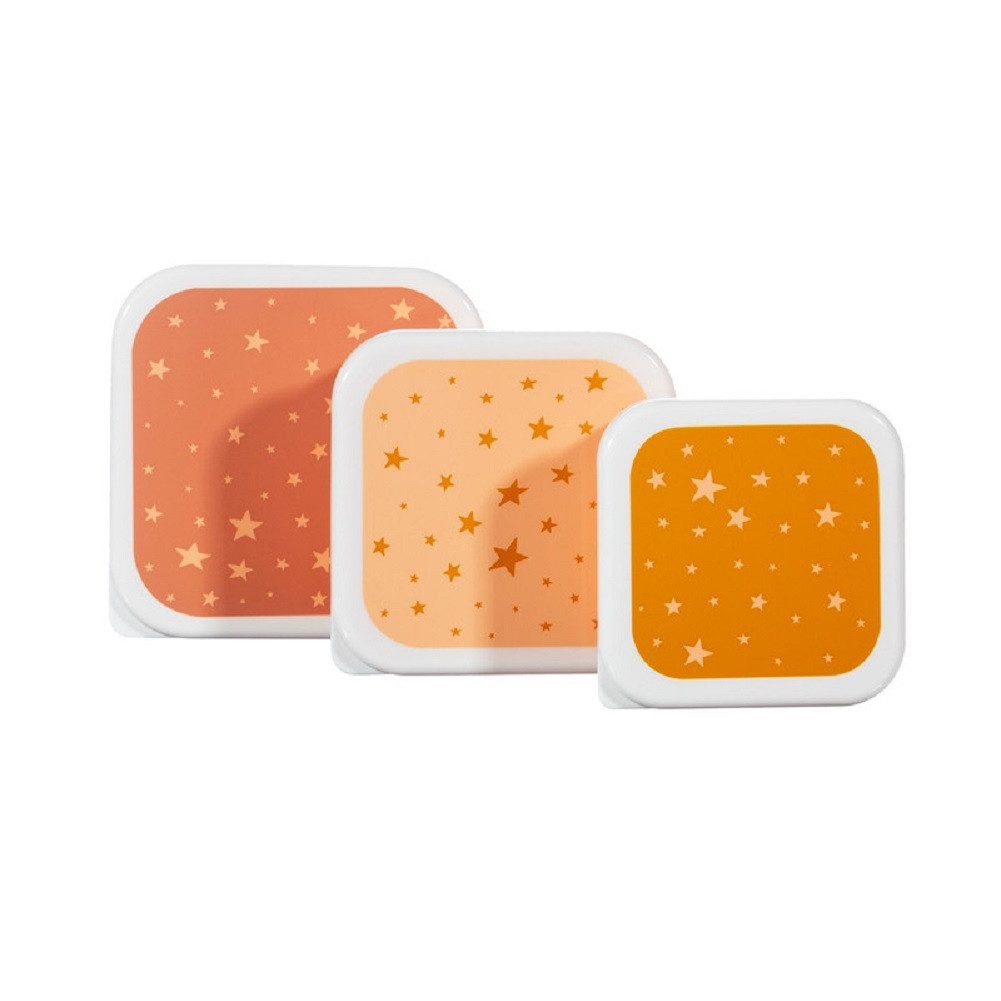 Sass & Belle Lunchbox Snackdosen Kleine Sterne 3er Set Snack Obst Behälter Boxen, Kunststoff, BPA-frei, (Set, 3-tlg., ca. 11,5 x 11,5 x 5,5 cm (große Box), jede Box mit eigenem Design, passt genau in die größere