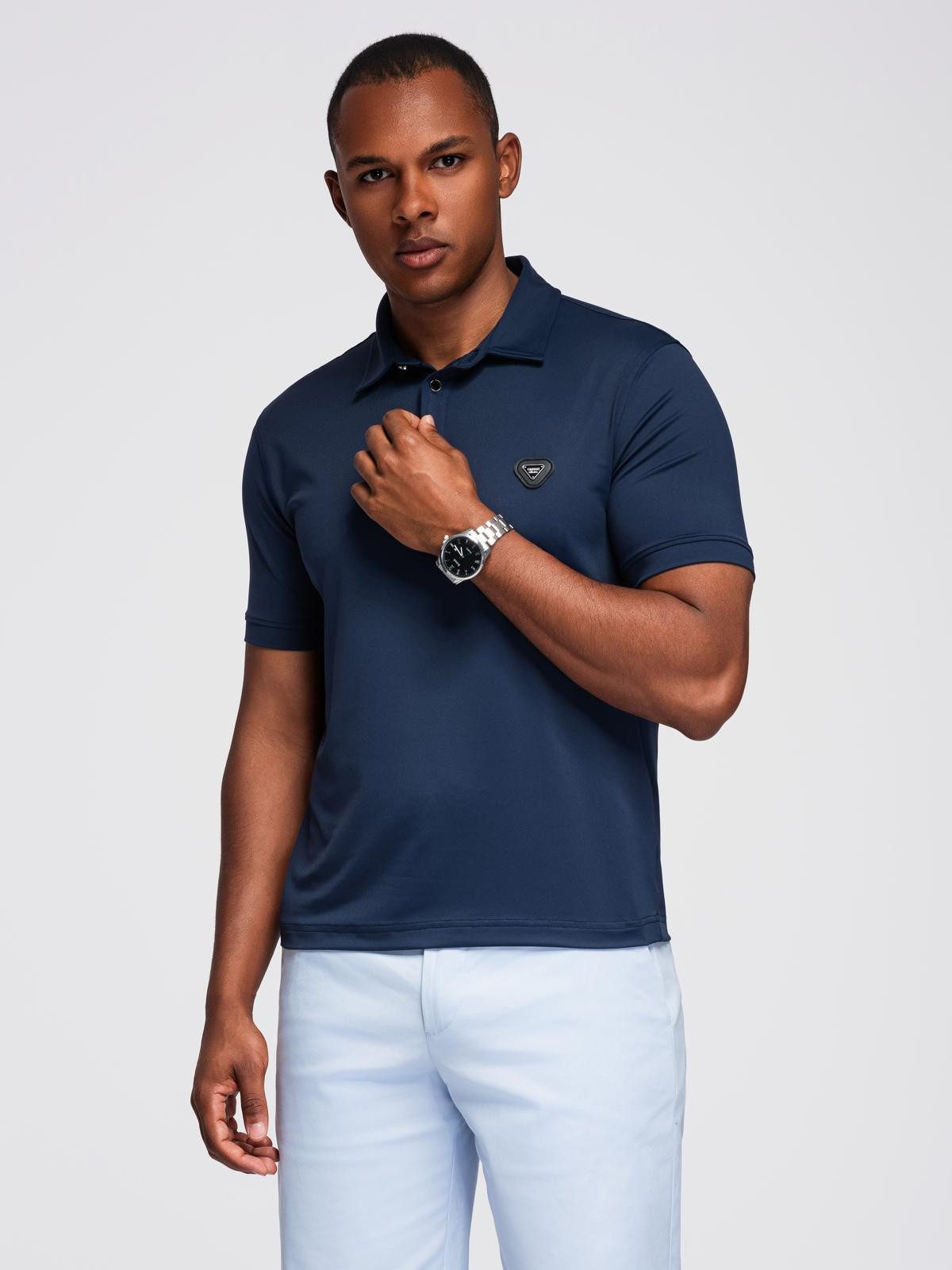 OMBRE Poloshirt Polohemd aus elastischem Stoff
