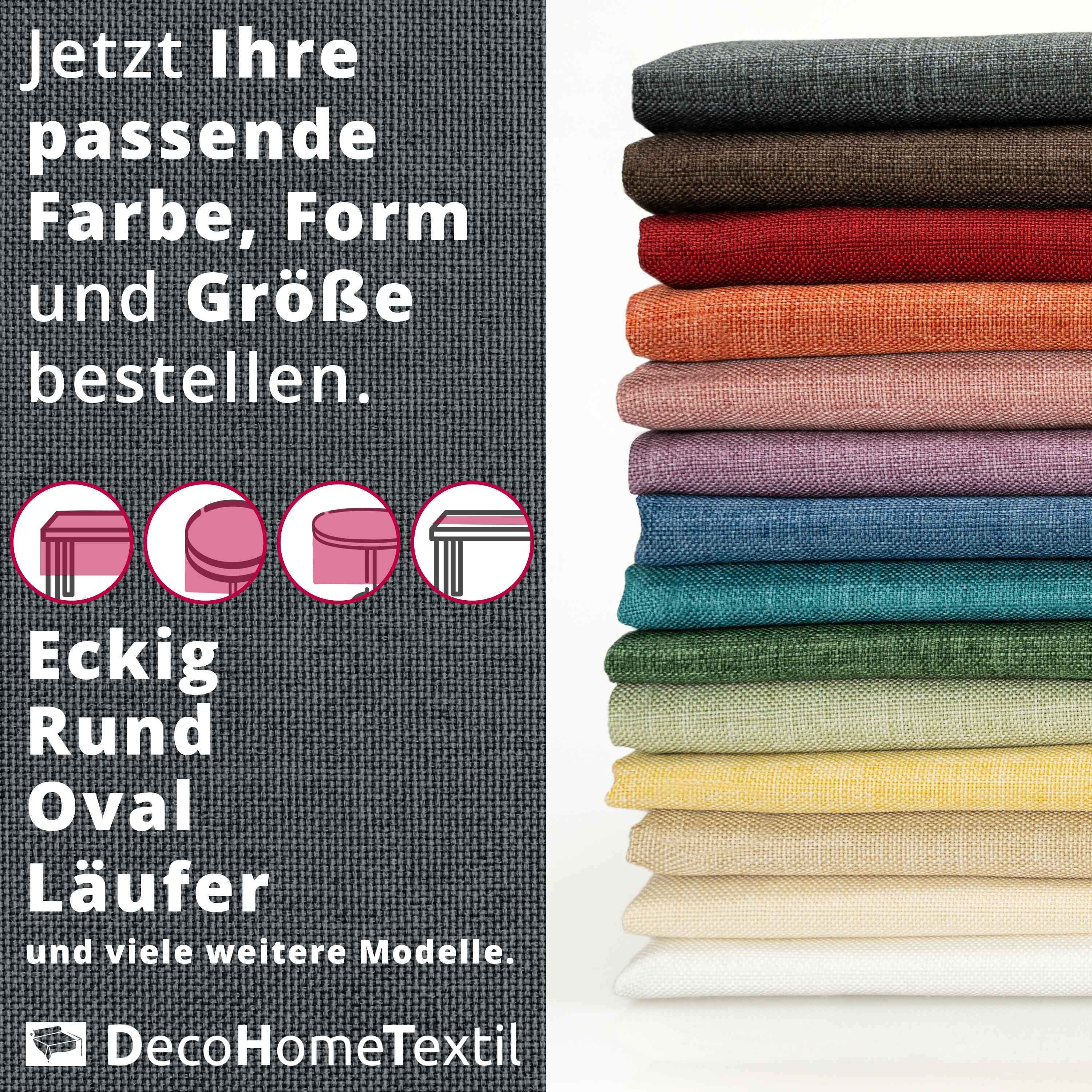 DecoHomeTextil Heimtextilmanufaktur Tischdecke Leinen Optik Tischdecke Tischtuch Abwaschbar Wasserabweisend