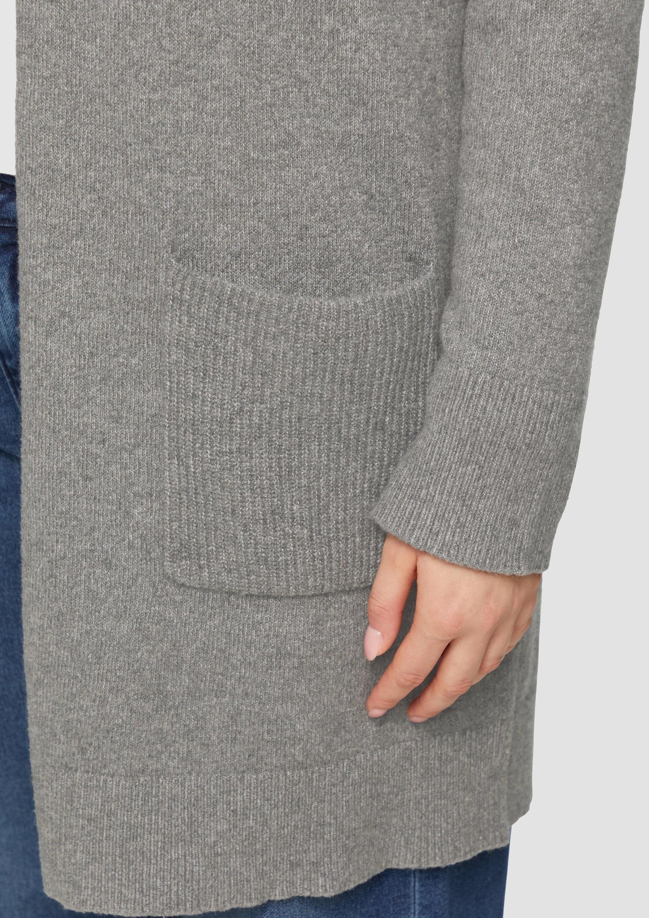 s.Oliver Cardigan Strickjacke Lange Strickjacke mit Rippbündchen – Bild 4 von 5