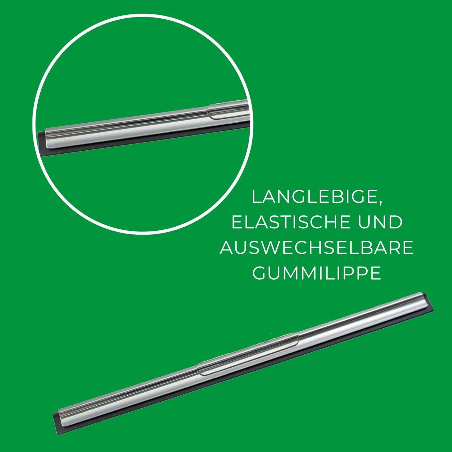 Novaliv Kehrgarnitur 20942-2x, (2-tlg), Novaliv 2X Ersatz Wischergummi 25 cm Fensterabzieher Gummilippe Abzieh