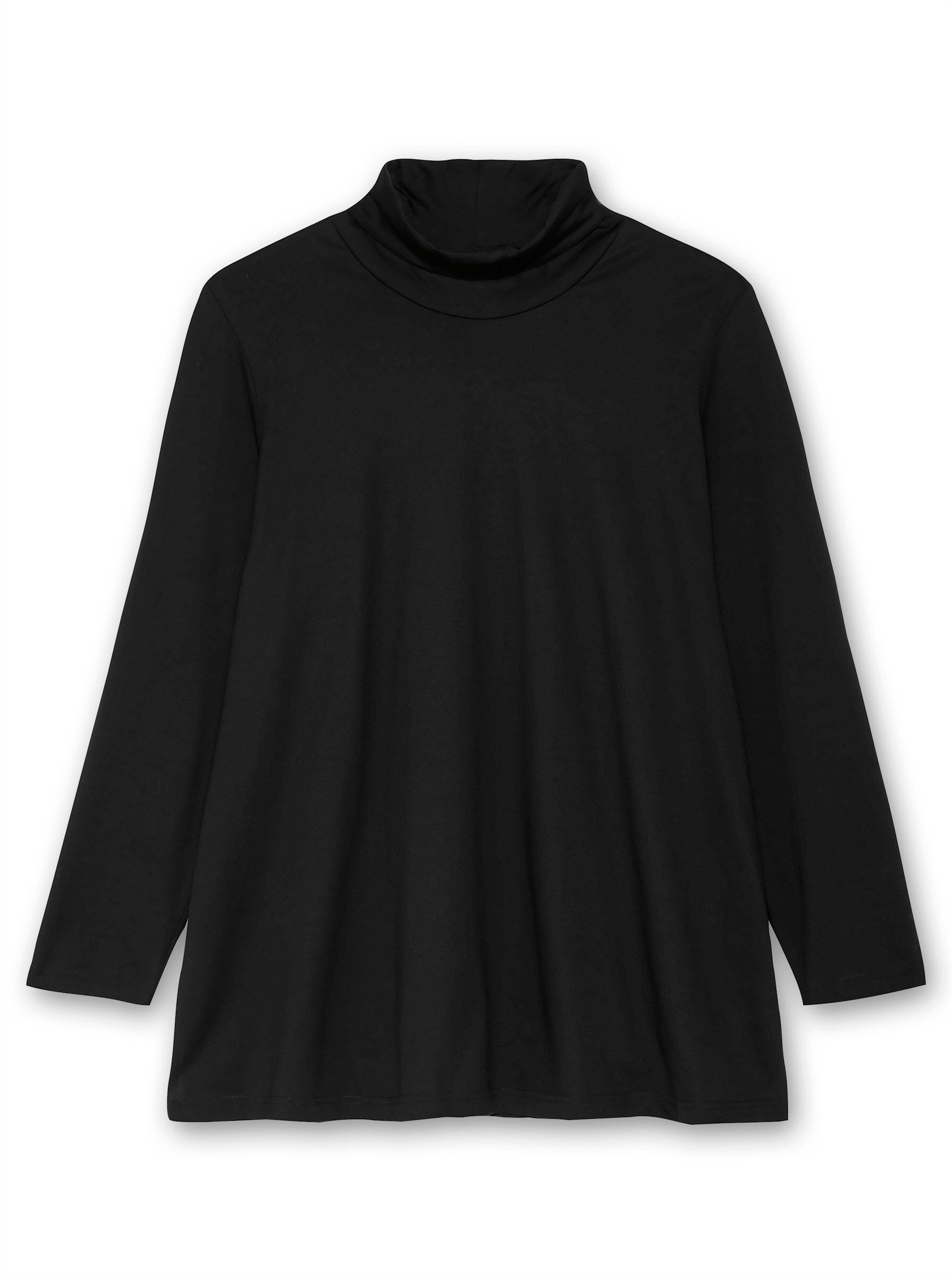 Sheego T-Shirt Rollkragenshirt Langarm in leichter A-Linie – Bild 4 von 5