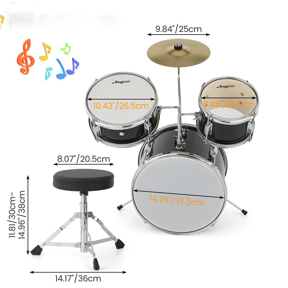 GarveeMore Bass Drum Trommel Set für Kinder 3 Trommel Akustische Trommel Set