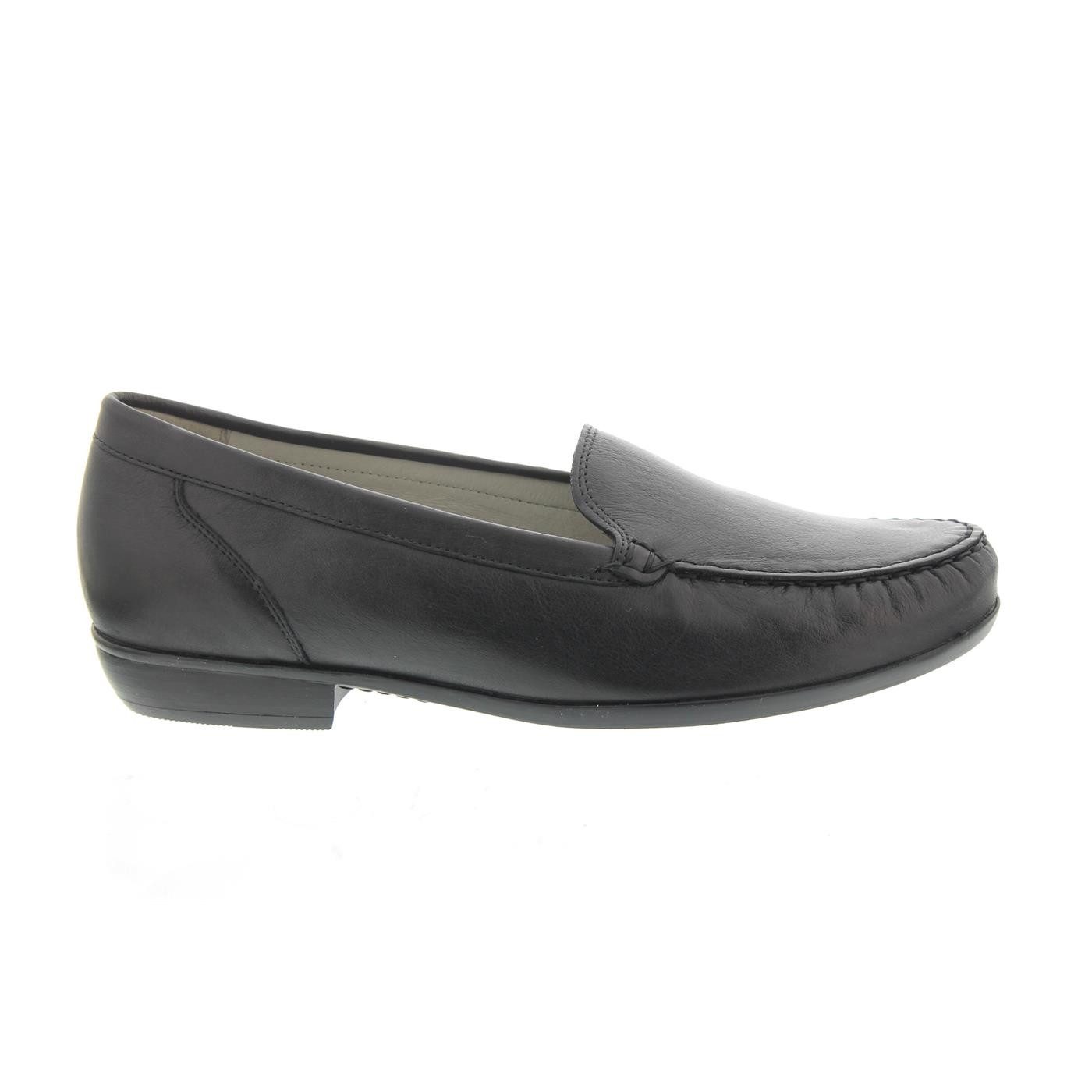 Waldläufer Hina Mokassin, Glattleder, schwarz, Weite H 437502-186-001 Slipper