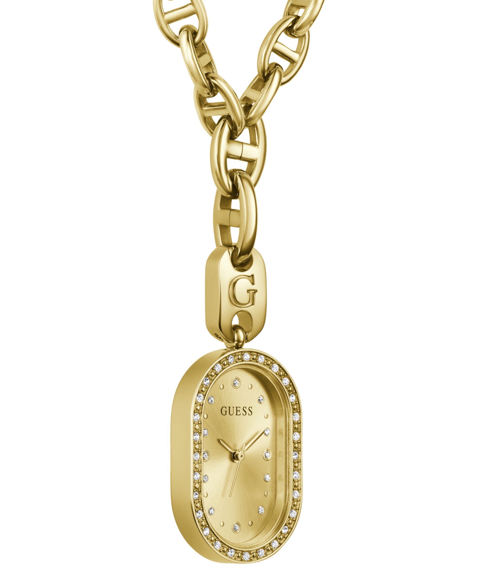 Guess Kettenuhr ODETTE, (Set, 2-tlg., mit Kette), Quarzuhr, Damenuhr, Kettenlänge verstellbar, Edelstahlgehäuse
