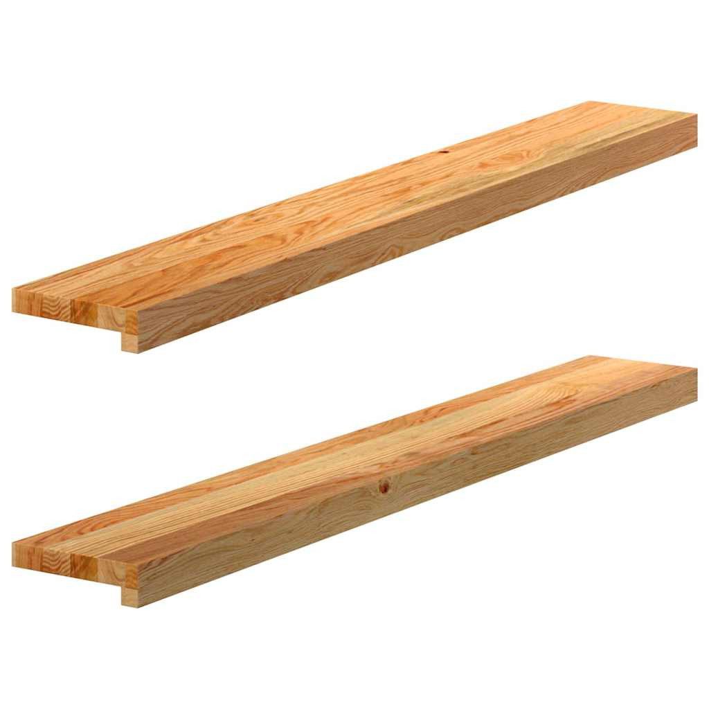 vidaXL Fensterbank Fensterbänke 2 Stk Hellbraun 110x15x2 cm Massivholz Eiche