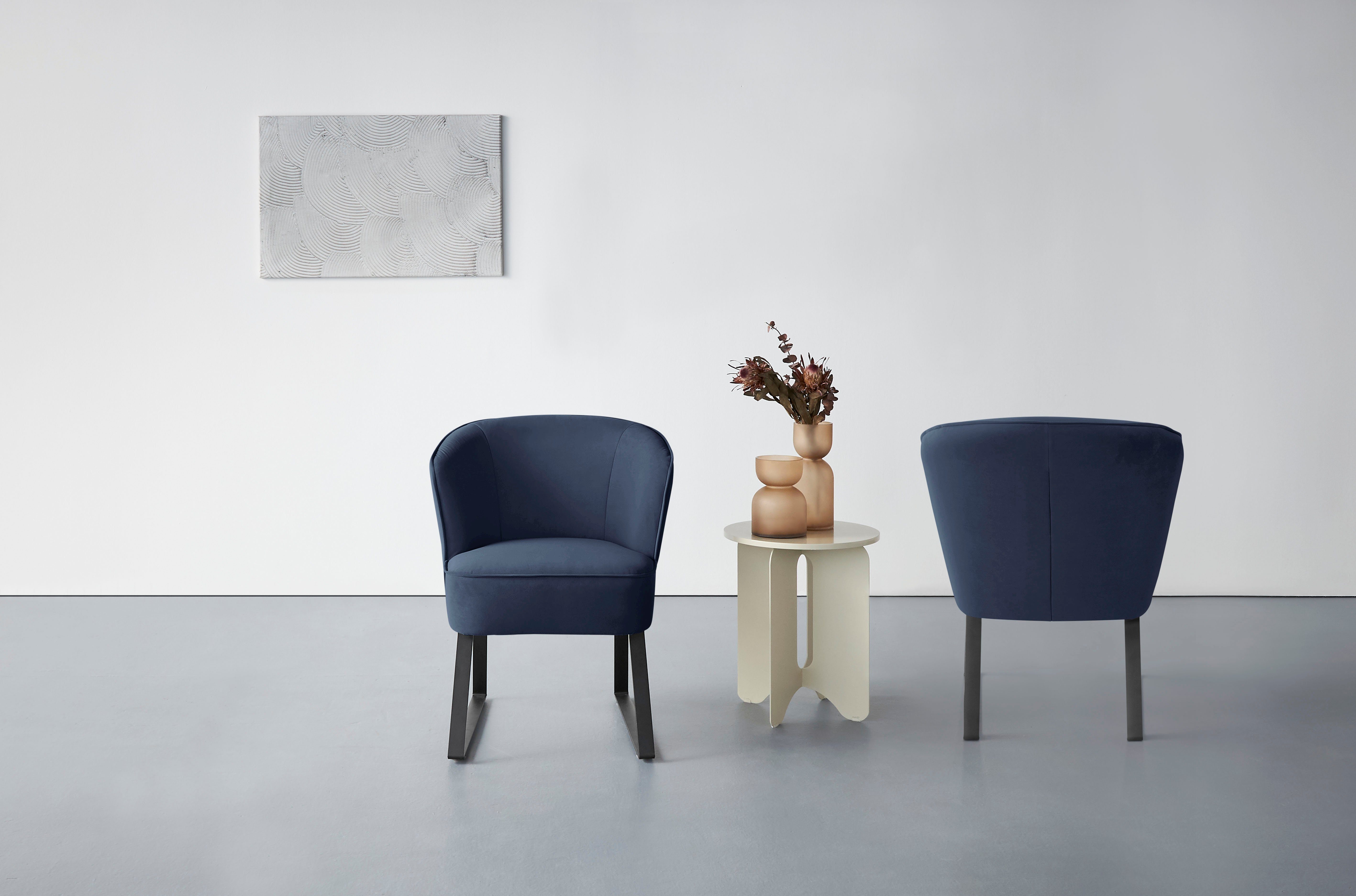 Metallfüßen, - Sessel 1 Americano, verschiedenen in Stck. mit fashion exxpo sofa Bezug und Keder Qualitäten,