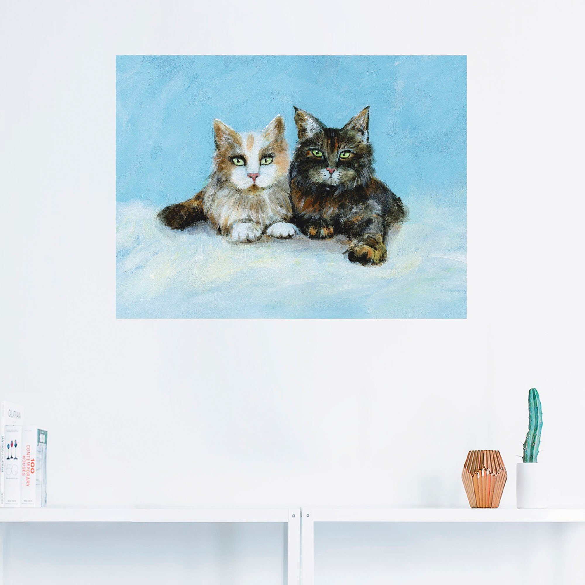 (1 Poster Wandaufkleber als Katzen, Junge Artland in Haustiere versch. Leinwandbild, Größen St), Maine-Coon Wandbild oder