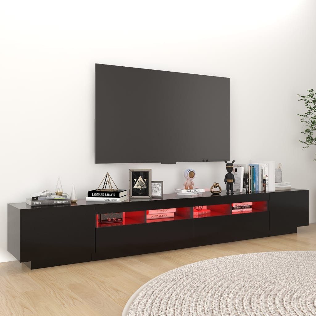 vidaXL Lowboard TV-Schrank mit Schwarz 260x35x40 LED-Leuchten cm TV-Schrank