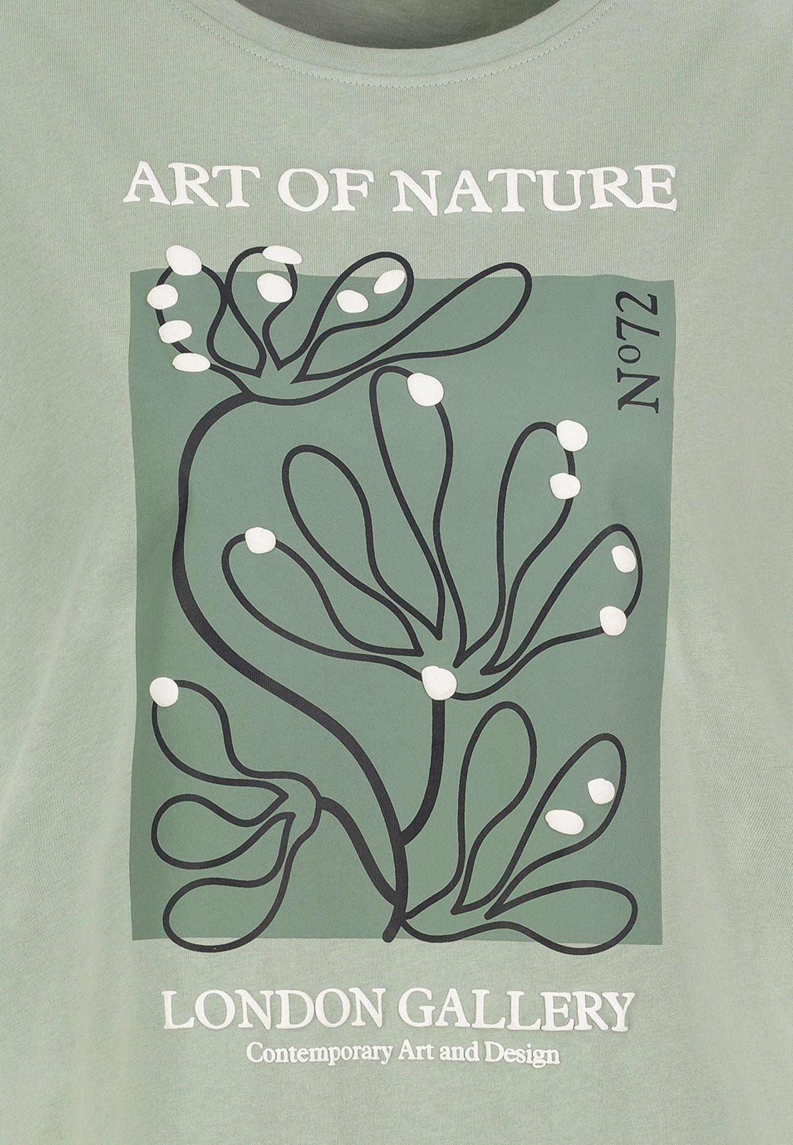 Fresh Made T-Shirt Blumenmuster mit motivierendem Text, für Damen Baumwolle Regular Fit Rundhals Kurzarm bedruckt – Bild 3 von 3