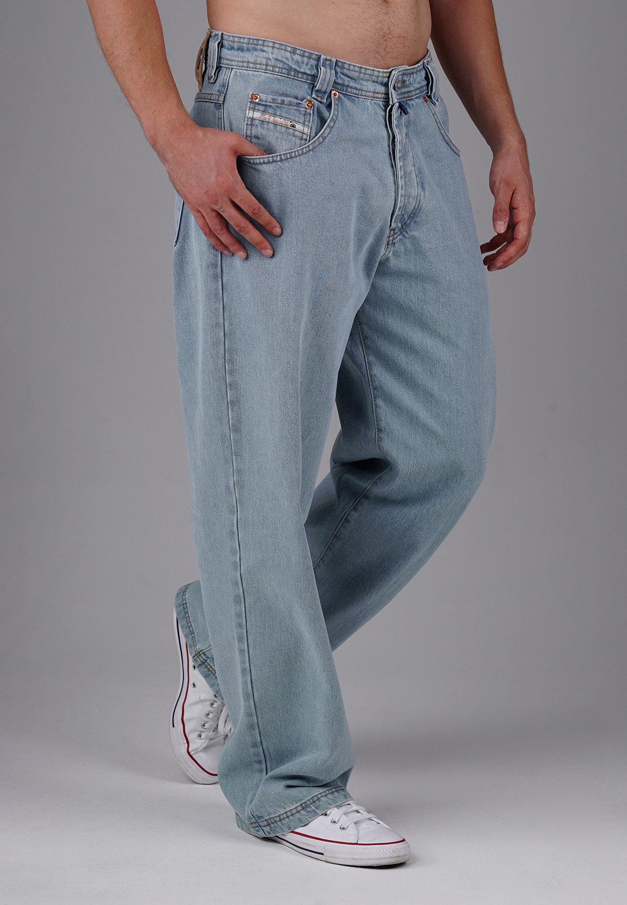 PICALDI Jeans Relax-fit-Jeans Baggy Zicco 474 Salvador - Light Blue Denim mit Straight Leg (1-tlg) Baggy Jeans