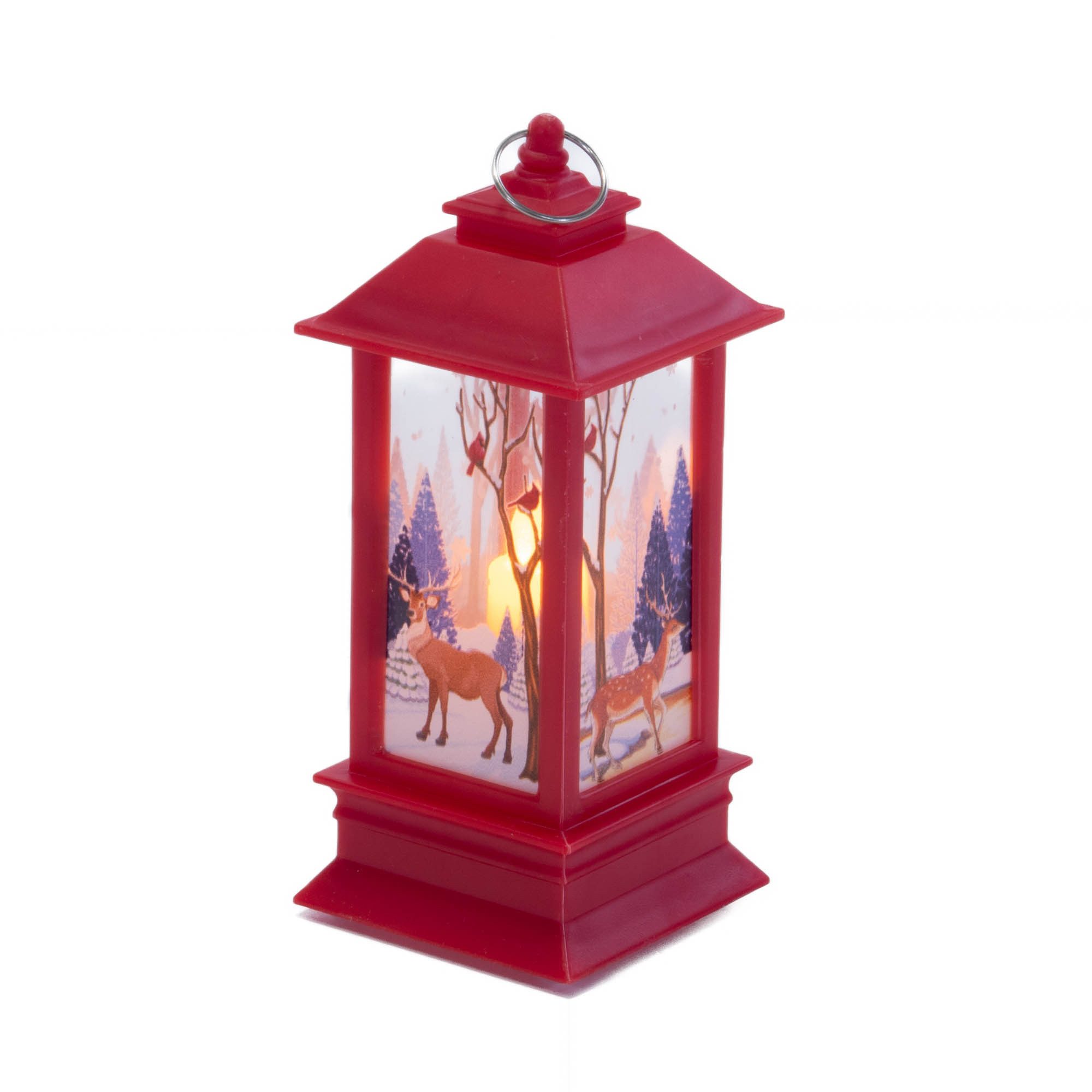 Fééric Lights & Christmas Kerzenlaterne LED-Laterne aus Metall mit weihnachtlichem Motiv