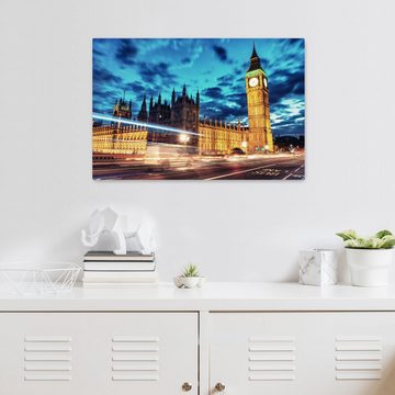 wandmotiv24 Leinwandbild Big Ben London, Städte (1 St), Wandbild, Wanddeko, Leinwandbilder in versch. Größen