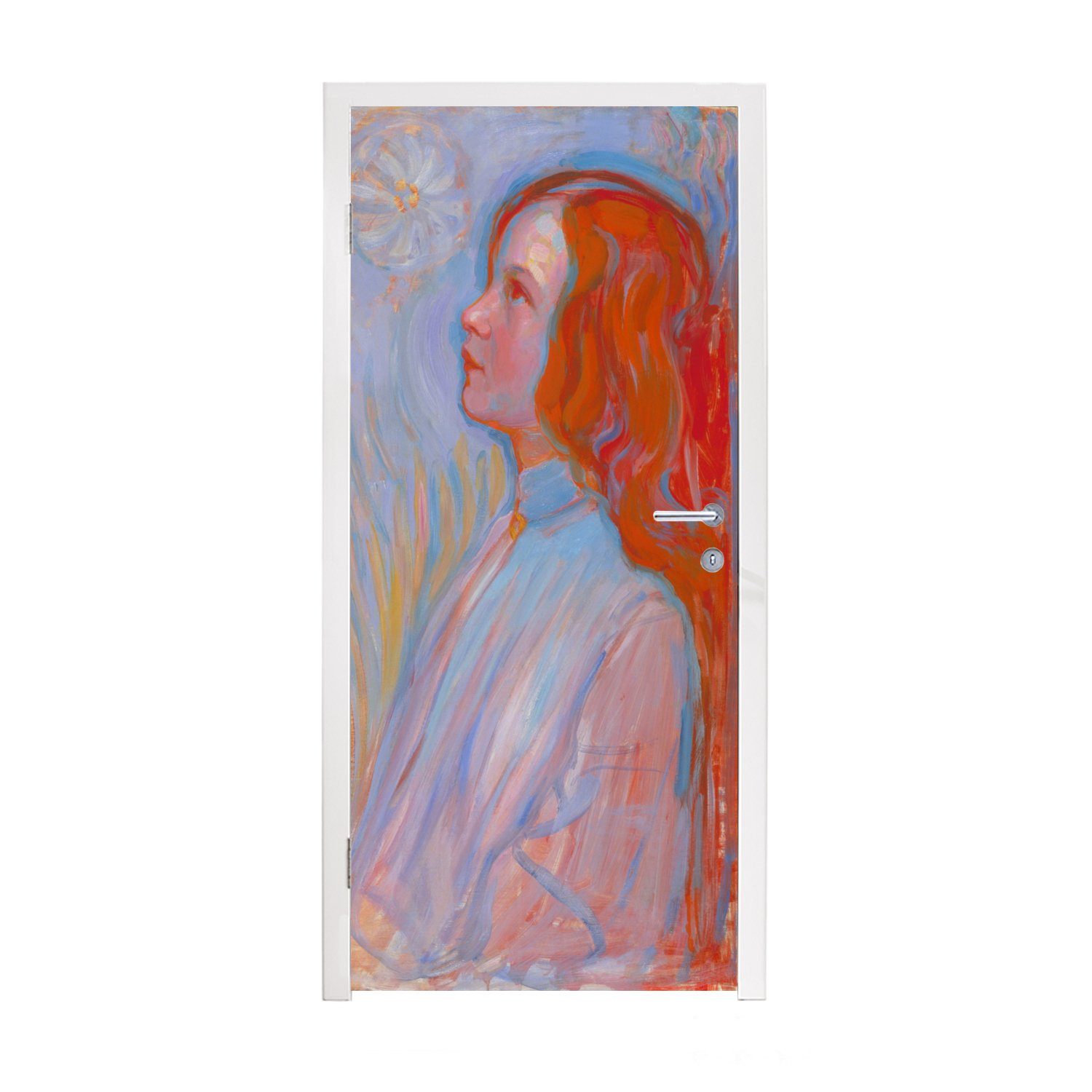MuchoWow Türtapete Hingabe - Piet Mondrian, Matt, bedruckt, (1 St), Fototapete für Tür, Türaufkleber, 75x205 cm