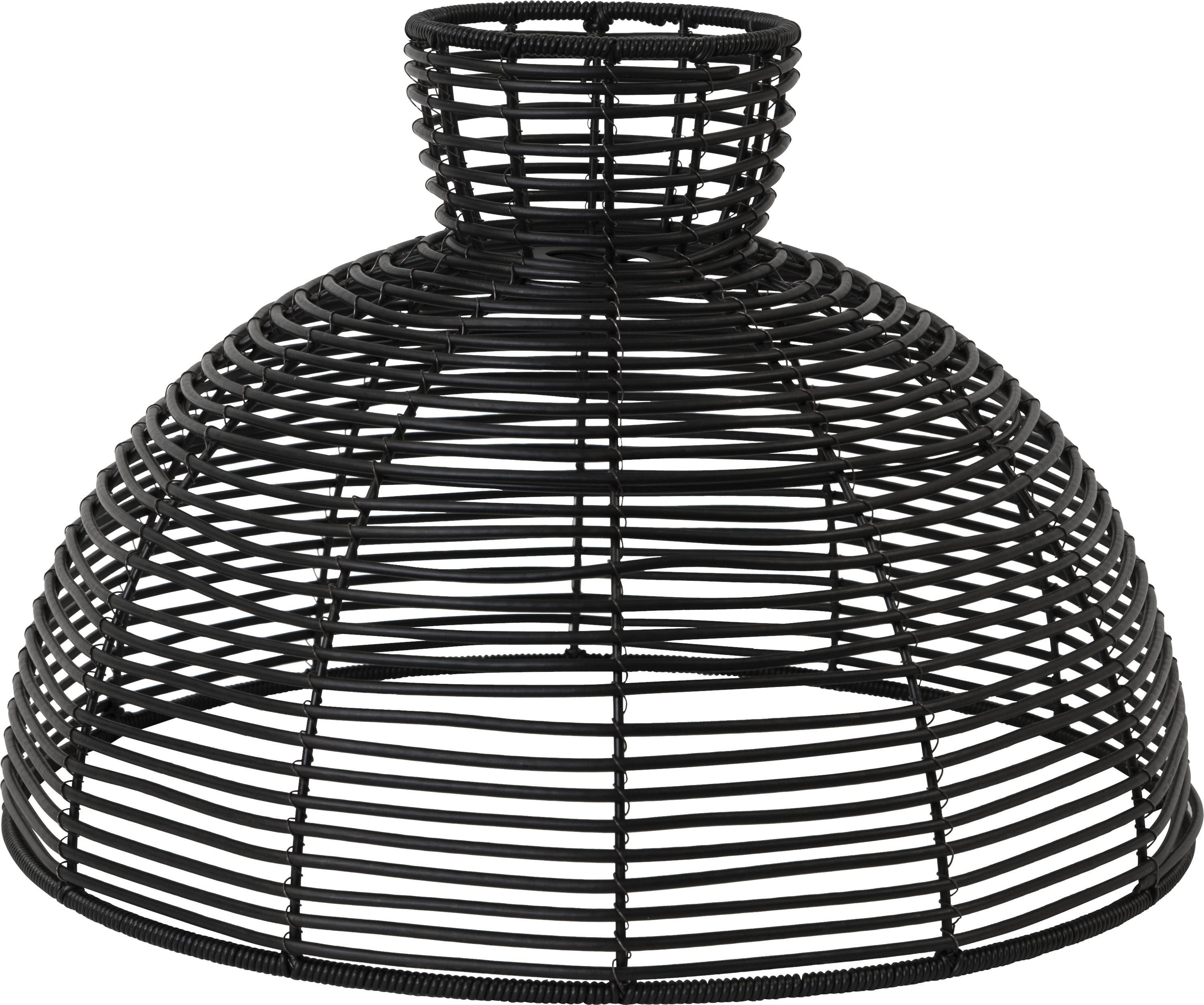 STAR TRADING LED Außen-Wandleuchte Runde, Outdoor Лампыschirm,Runde, aus Kunst-Rattan, groß, schwarz, E27, Ø 4