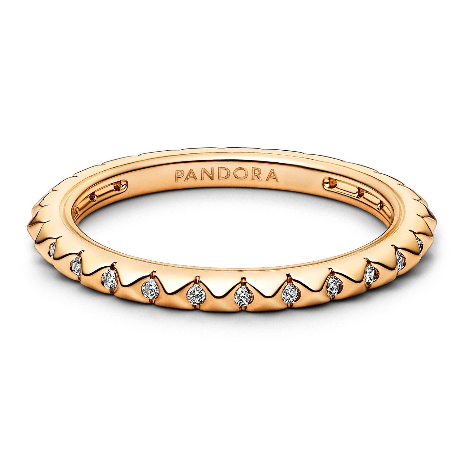 Pandora Fingerring DamenPyramiden Goldfarben günstig online kaufen