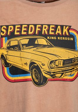 KingKerosin Print-Shirt Speedfreak (1-tlg) Acid-Washed