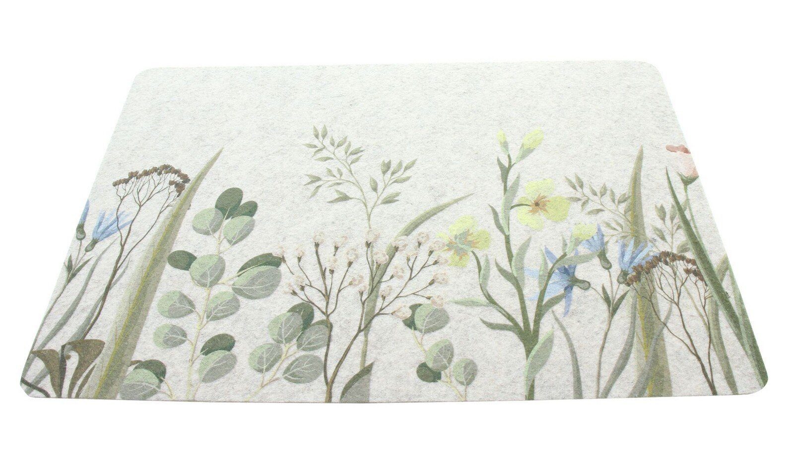 Platzset Platzmatte Platzset Tischset Beige Filz Frühling Blumen 43 x 30 4er