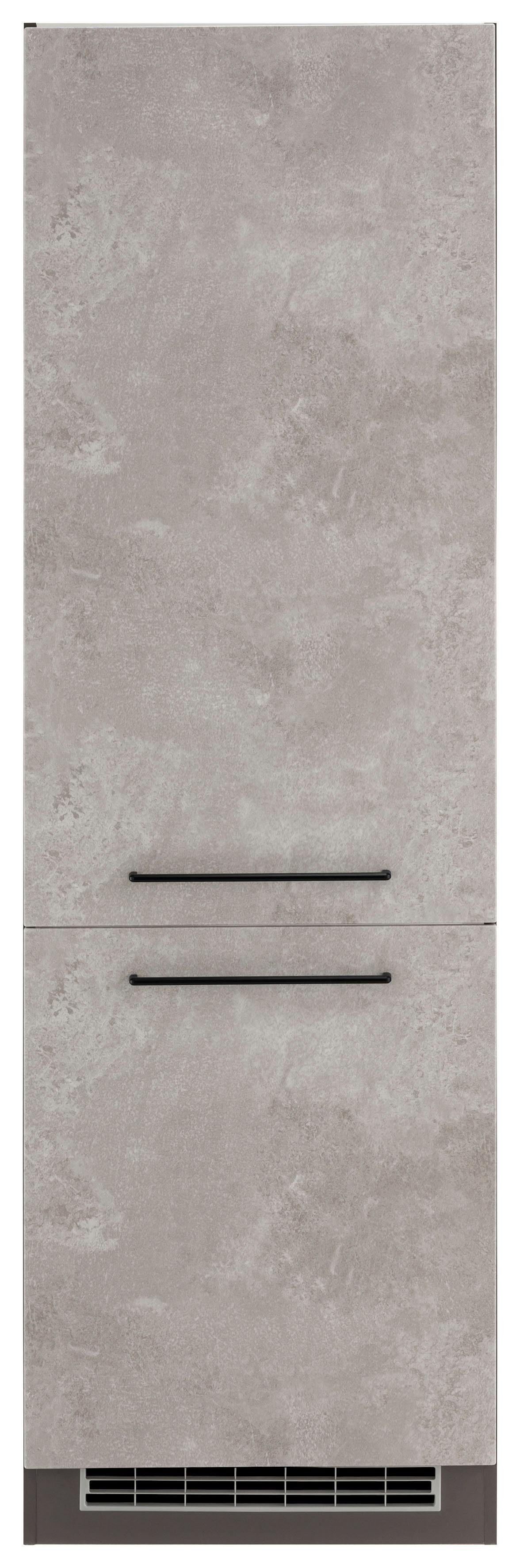 HELD MÖBEL Kühlumbauschrank cm cm schwarzer 2 200 Metallgriff, MDF Türen, Front 60 hell | hoch, breit, grafit Tulsa betonfarben
