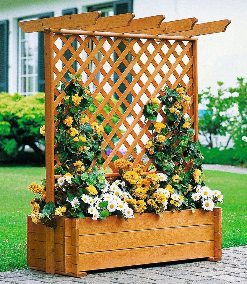 promadino Spalier, Pergola mit Pflanzkasten, BxTxH: 102x65x140 cm,  Beidseitig bepflanzbar