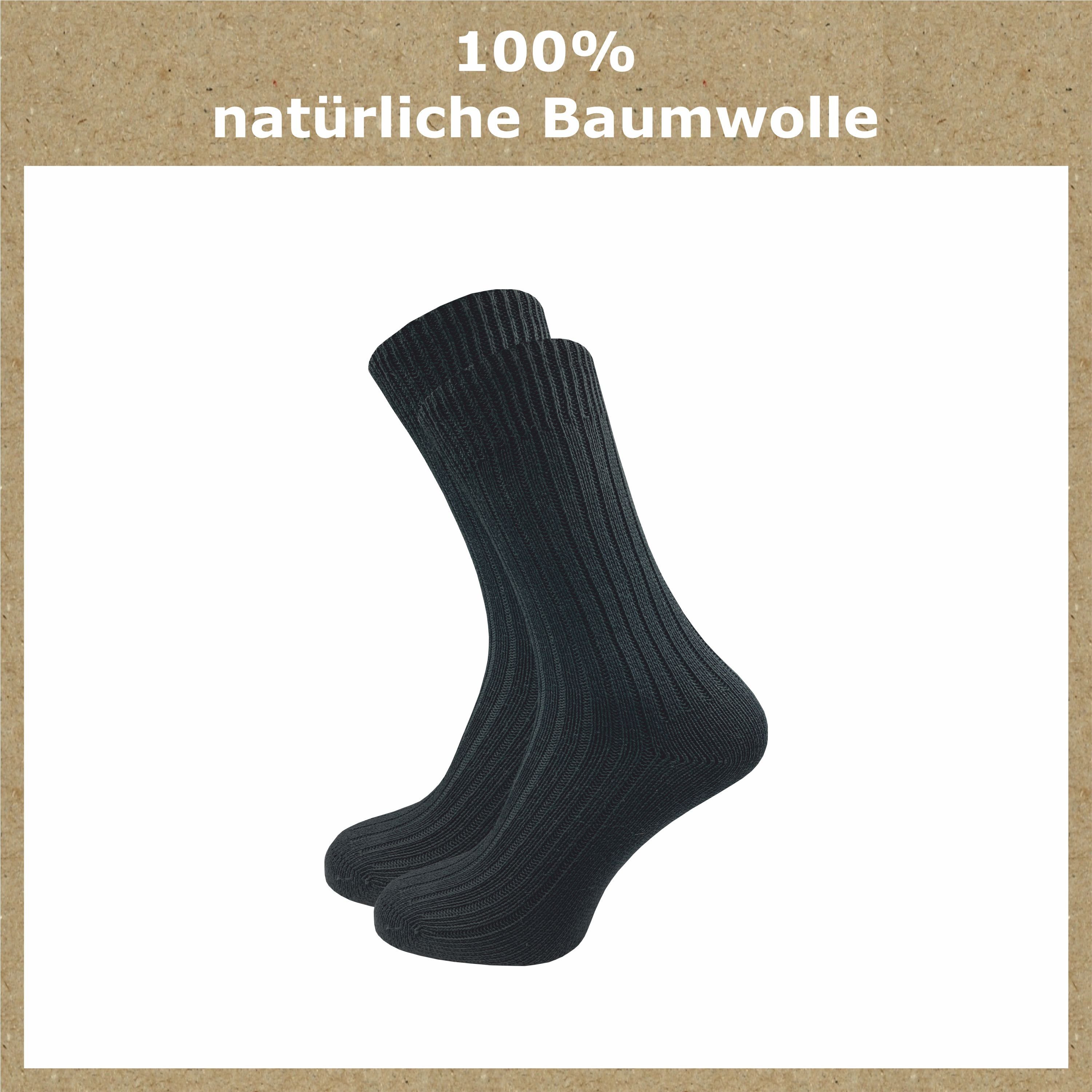 GAWILO Komfortsocken "Natur" aus 100% reiner, naturbelassener Baumwolle für Damen & Herren (6 Paar) Etwas gröber gestrickt für extra Tragekomfort & angenehmes Hautgefühl