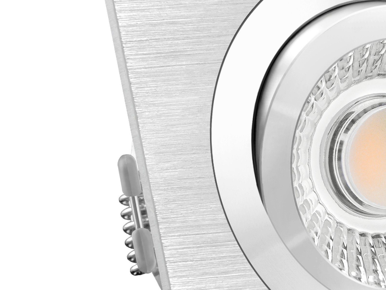 flach LED SSC-LUXon Einbaustrahler LED-Modul schwenkbar QF-2 230V, 6W, Warmweiß LED-Einbauspot mit Alu