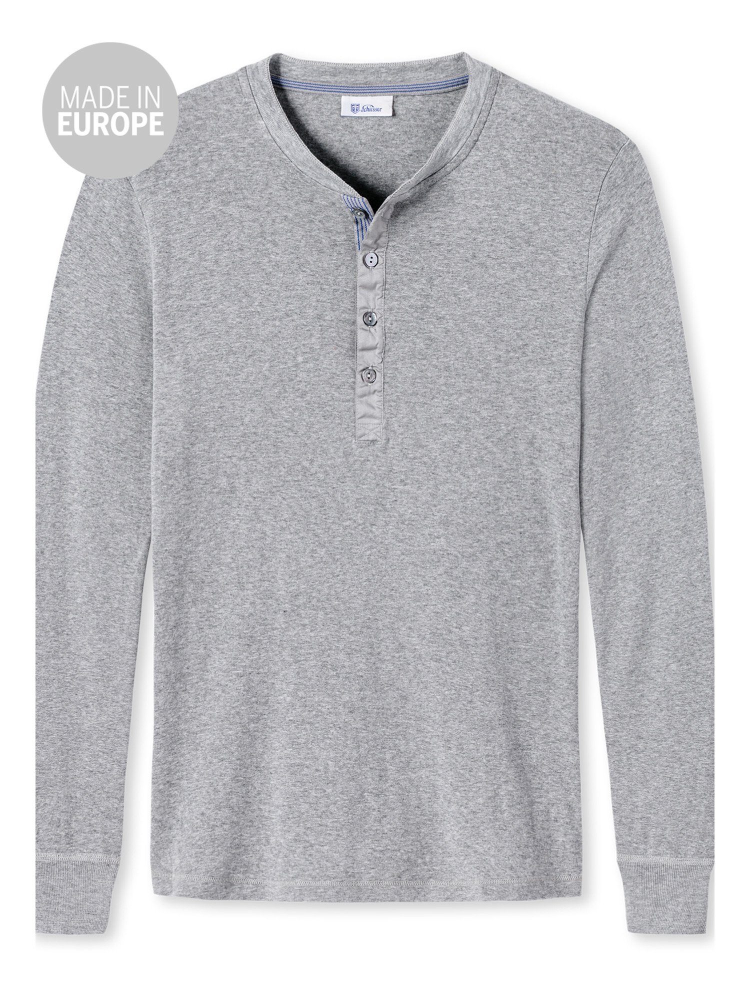 grau Longsleeve Karl-Heinz - Schiesser 1/1 Henley