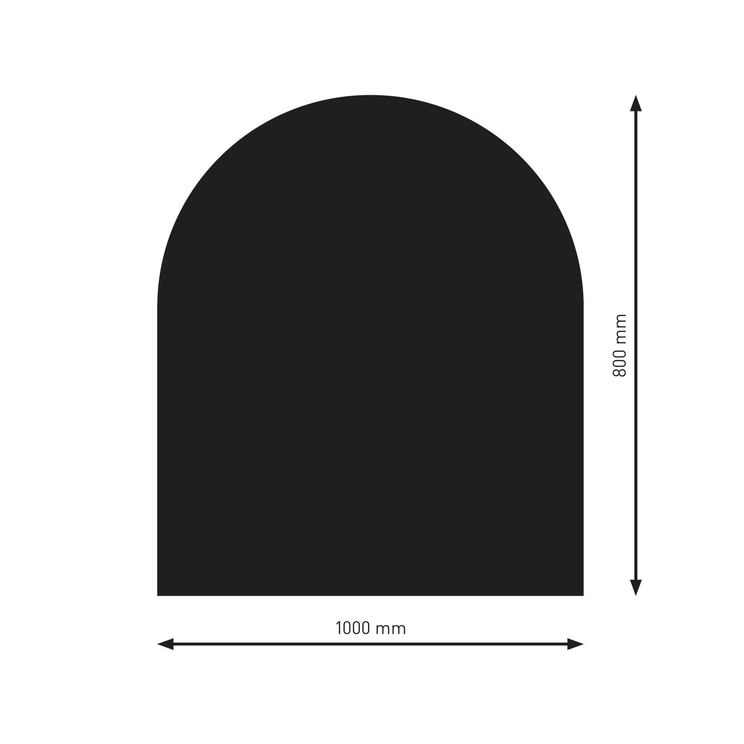 Raik Bodenschutzplatte Raik Bodenplatte B3 Halbrund schwarz pulverbeschichtet 800 x 1000 mm