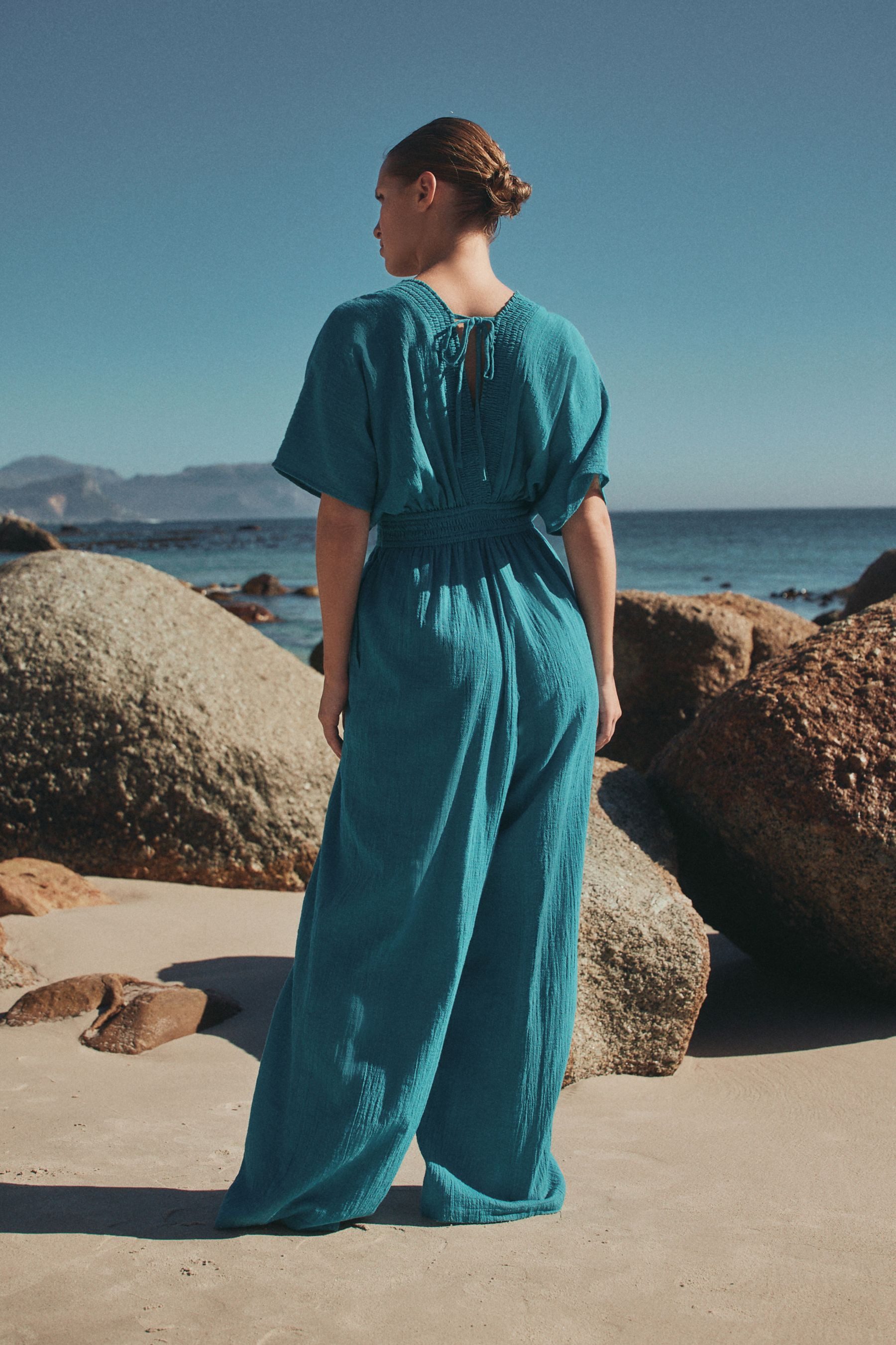 Next Jumpsuit Jumpsuit mit Ärmeln und weitem Beinschnitt (1-tlg) – Bild 2 von 5