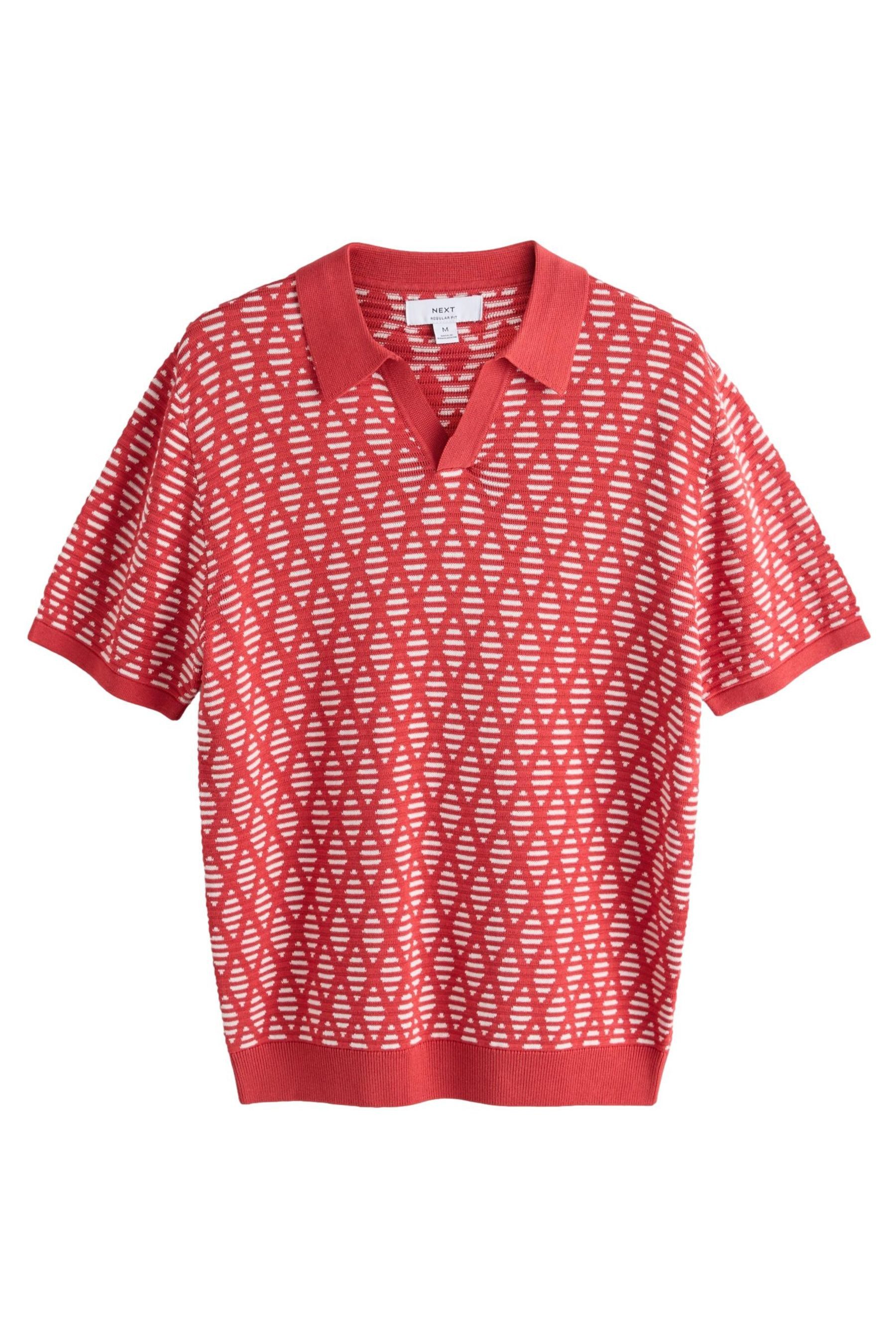 Next Poloshirt Kurzärmeliges Regular Fit Polohemd, Argyle-Muster (1-tlg)