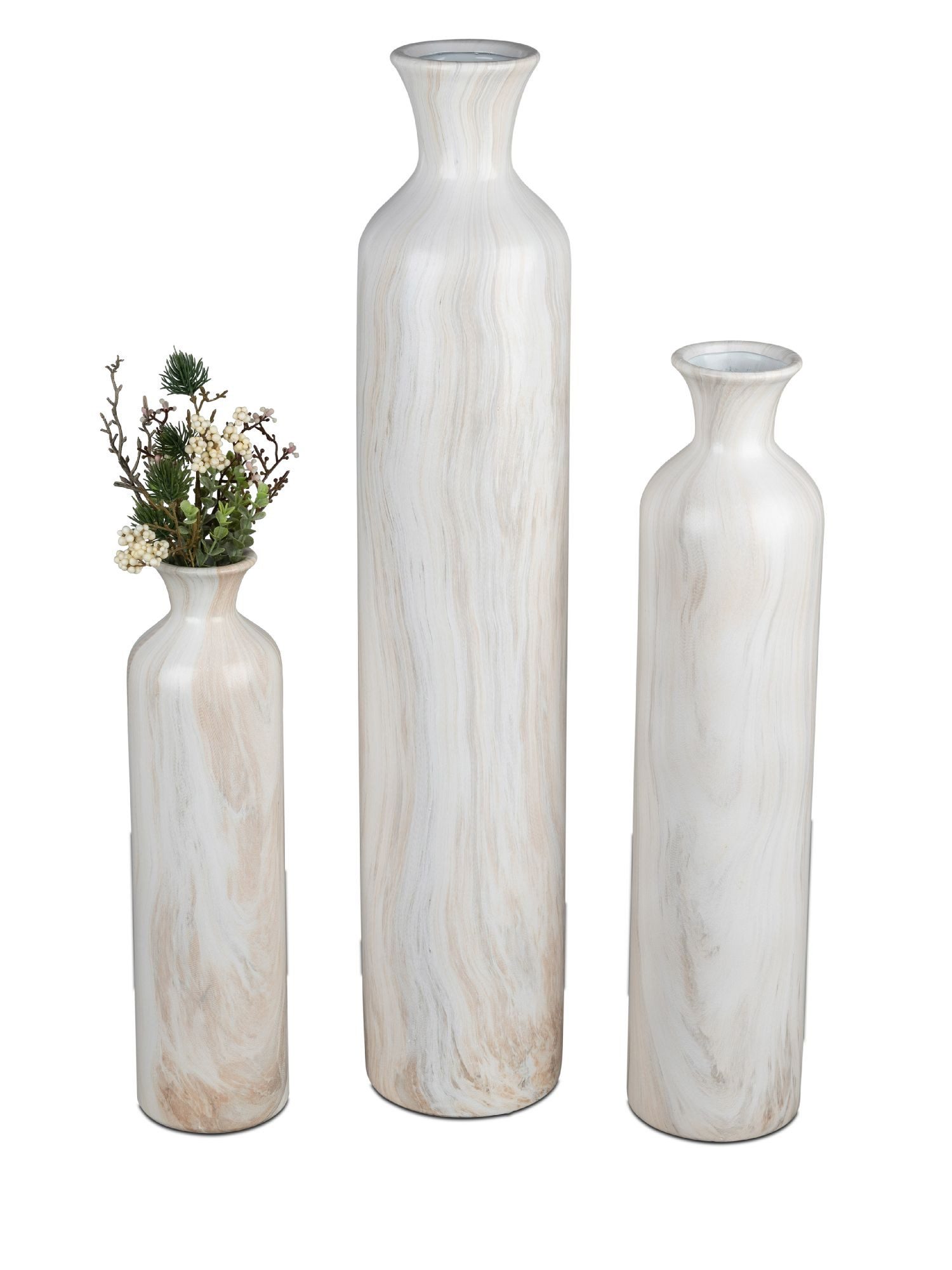 formano Dekovase MARMOR, Höhe: 38.5cm, Farbe: Creme, Motiv: Marmor