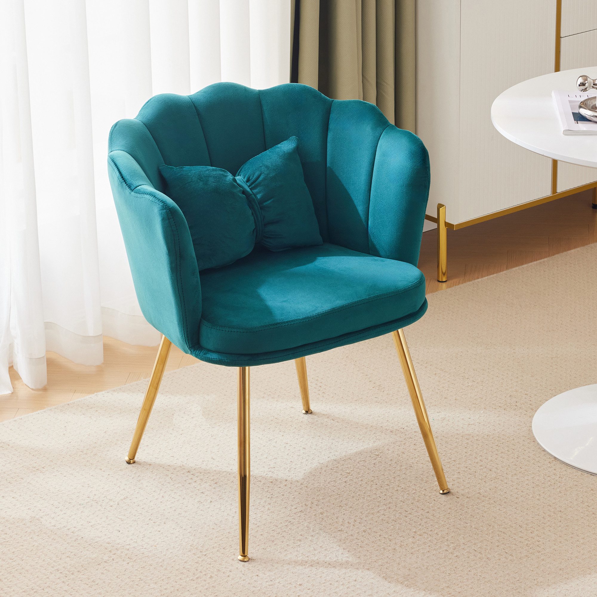 OKWISH 4-Fußstuhl Polsterstuhl Küchenstuhl Lounge Stuhl, günstig online kaufen
