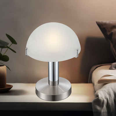 etc-shop Schreibtischlampe, Leuchtmittel inklusive, Warmweiß, Tischleuchte Nachttischleuchte Beistelllampe LED Touchfunktion weiß