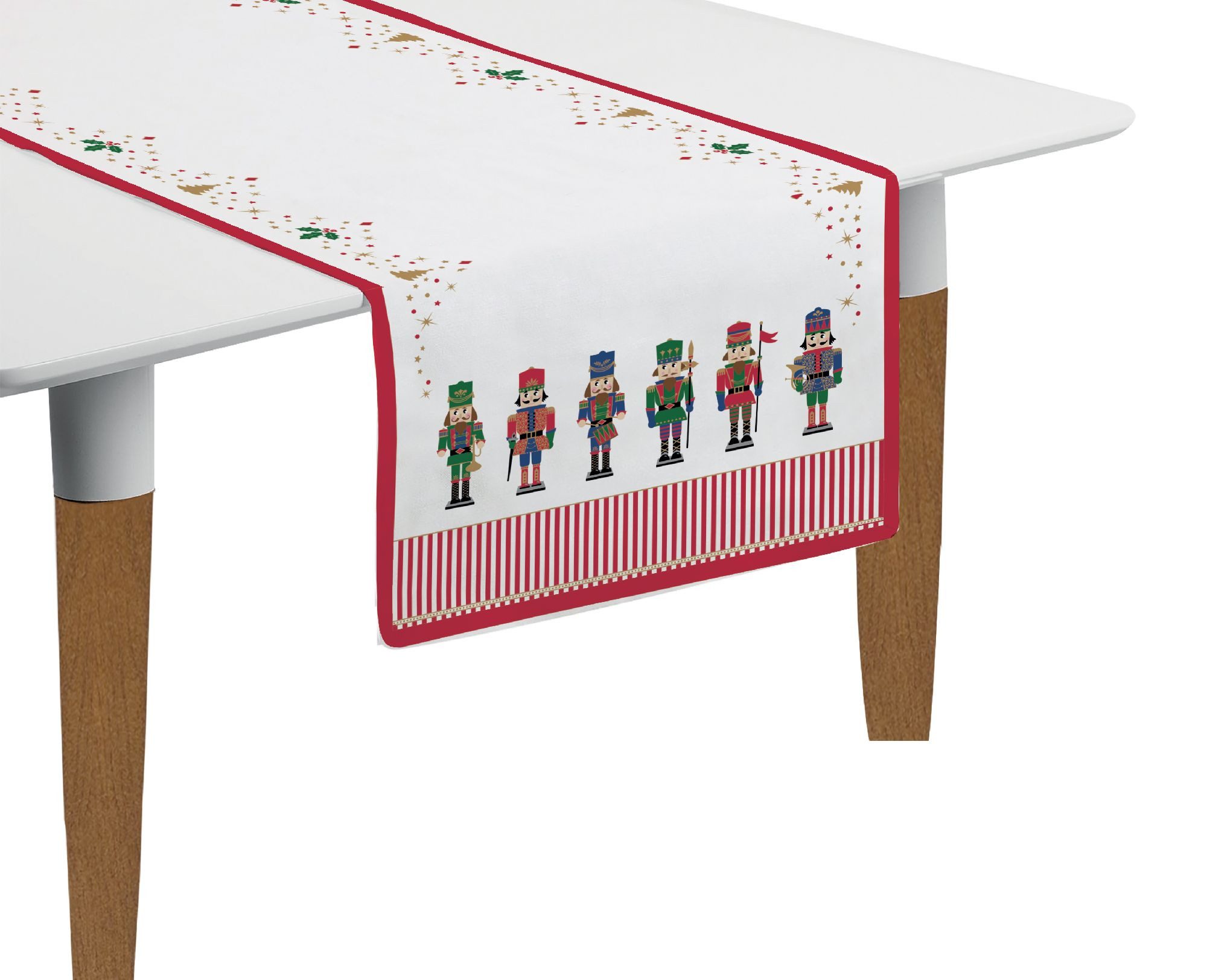 EasyLife Tischläufer Nutcracker, 2tlg., Weiß, Nussknacker, H: cm