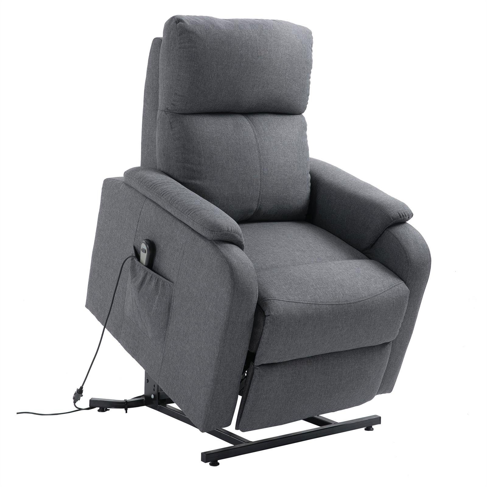 CARO-Möbel TV-Sessel RETIRE, Relaxsessel Fernsehsessel TV Ruhe Sessel mit Aufstehfunktion elektrisc grau | Fernsehsessel