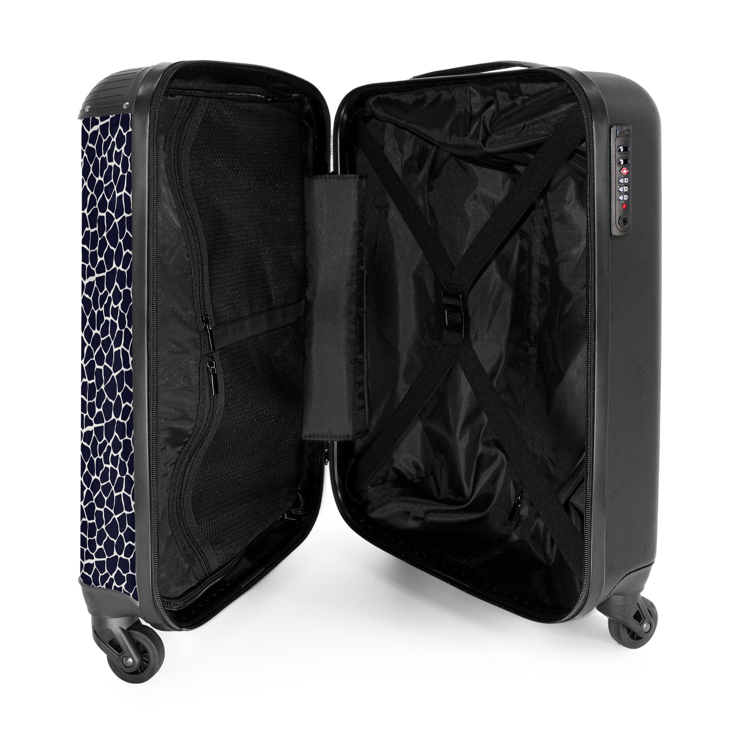 NoBoringSuitcases.com© Hartschalen-Trolley Tiermuster Giraffe blau 55x35x20cm, Handgepäck Koffer & Trolleys, Luggage, Reisekoffer Frauen – Bild 4 von 5