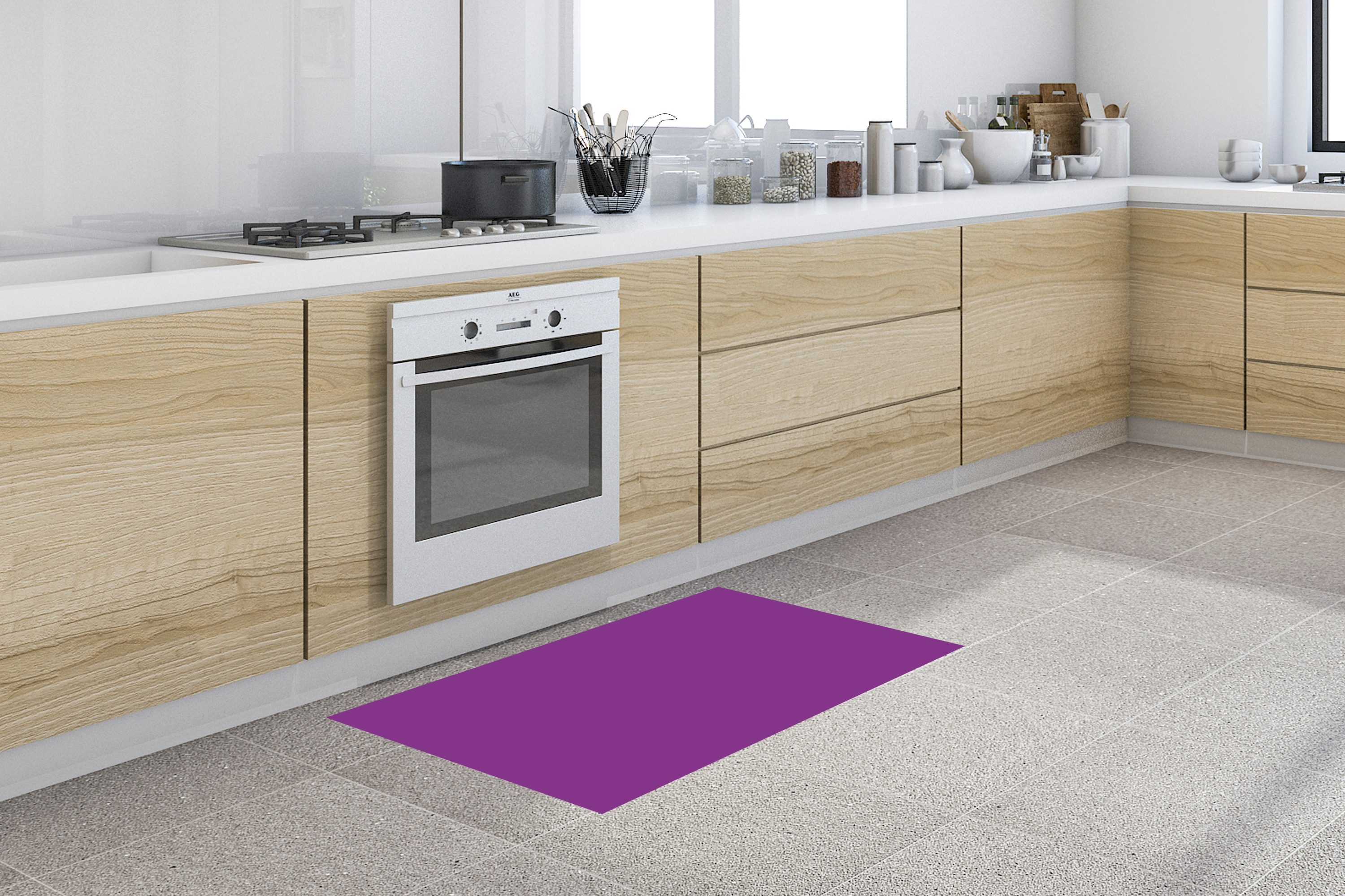 MuchoWow Küchenläufer Lila - Farben - Unifarben, aus Kunststoff, Küchentepp günstig online kaufen