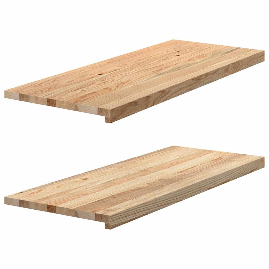 vidaXL Fensterbank Fensterbänke 2 Stk. Unbehandelt 100x40x2 cm Massivholz Eiche