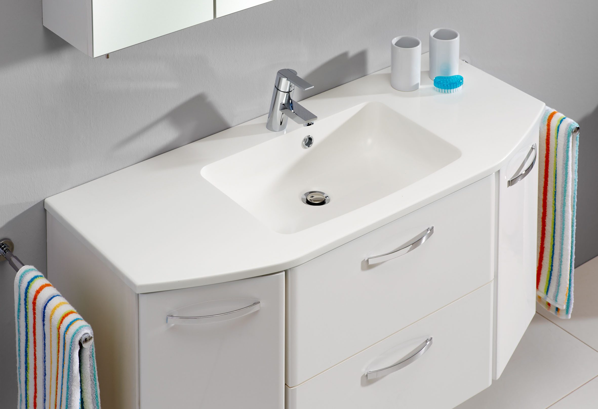 Saphir Waschtisch Quickset 326, mit Mineralmarmorbecken, 112cm breit (2-St)