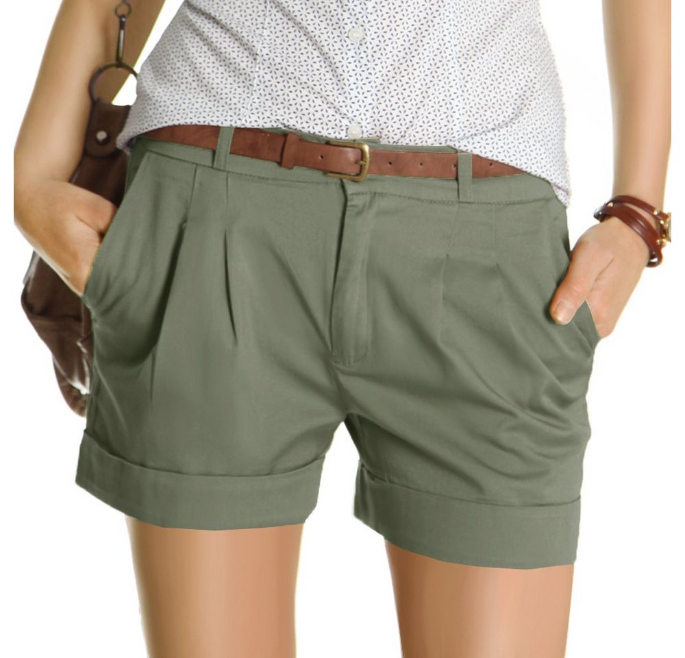 be styled Chinoshorts Chino shorts, kurze Bundfalten Hosen Damen j161p mit Stretchanteil