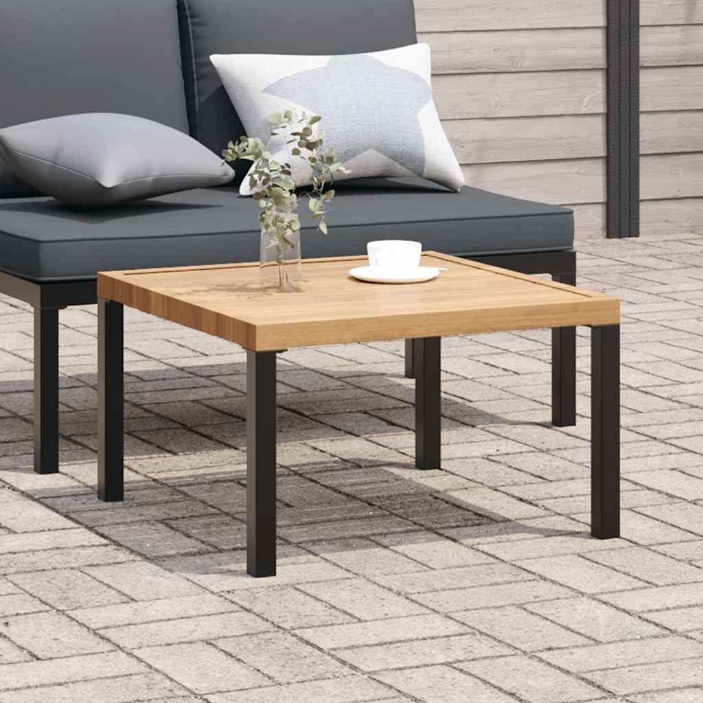 furnicato Gartentisch Garten-Couchtisch 65 x 65 x 40 cm Schwarz-Braun (1-St), Pflegeleichter Outdoor-Tisch mit stabiler Ablagefläche für Terrasse
