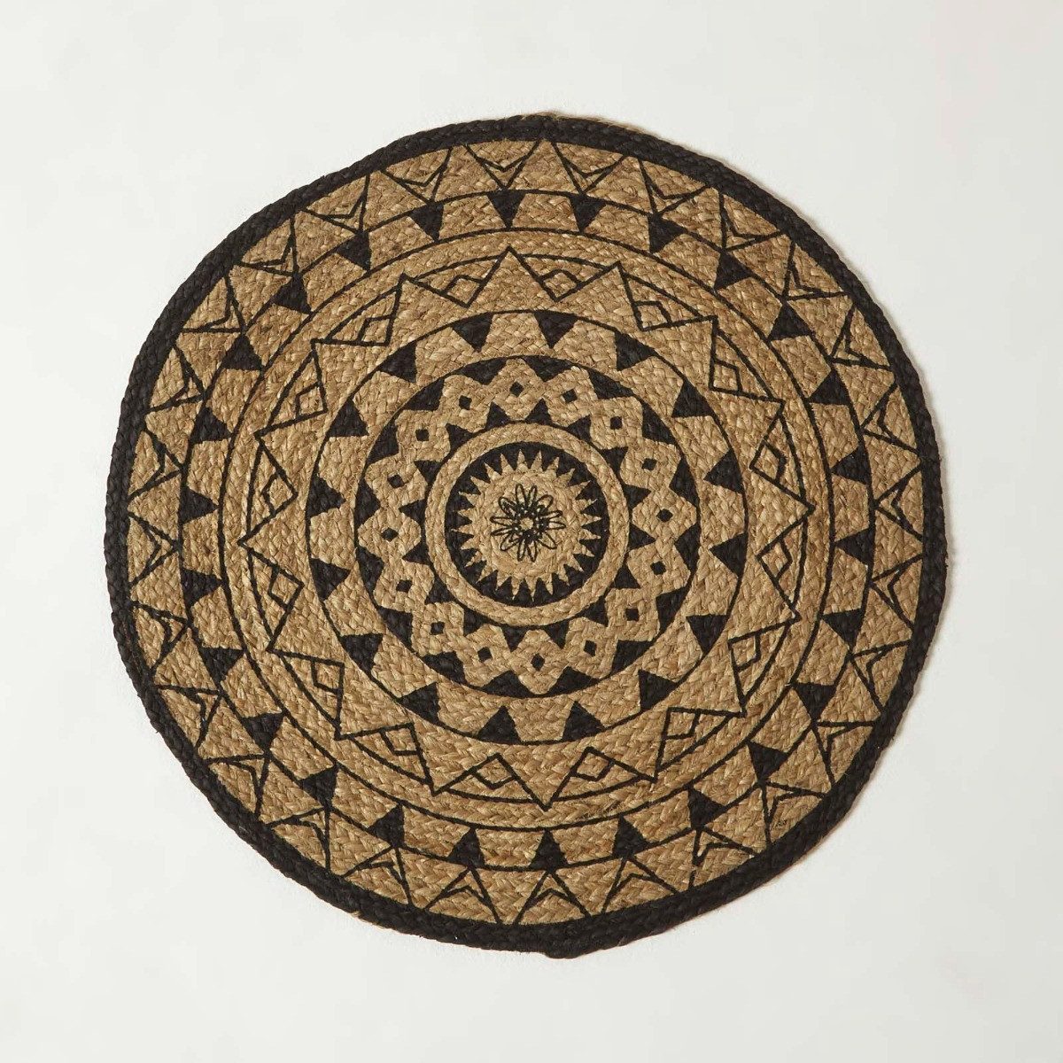 Homescapes Teppich Runder Teppich Mandala 70 cm – Jute-Teppich geflochten, günstig online kaufen