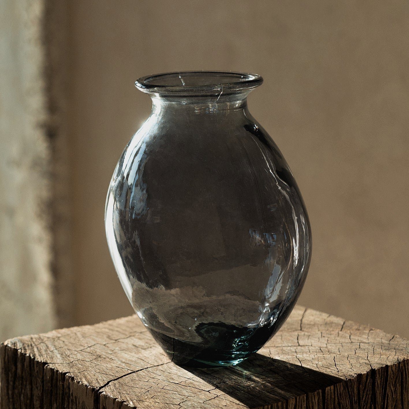 the 100 up % way Altglas, Tischvase grau Vase "Francisca",