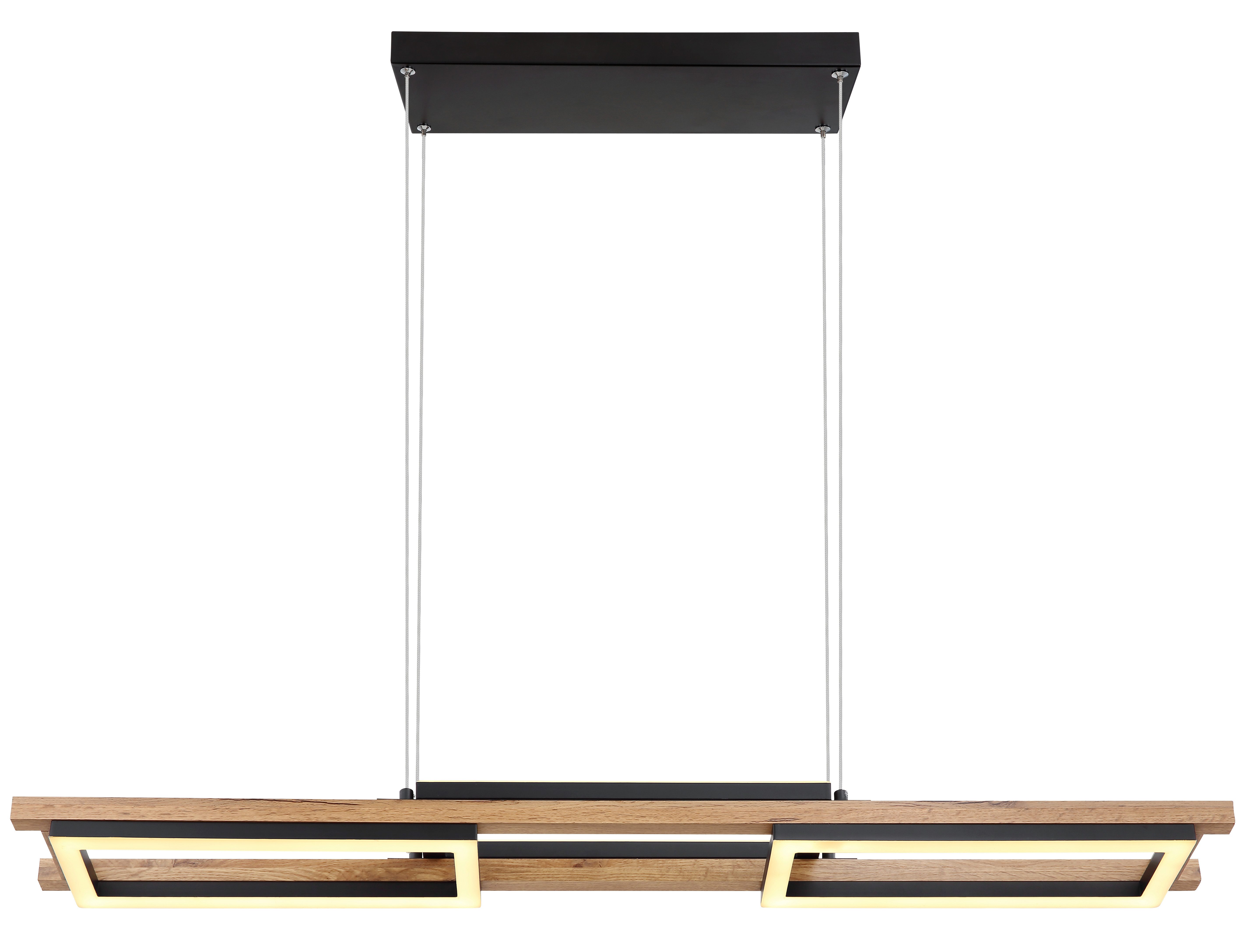 GLOBO LIGHTING Hängeleuchte ILLA, LED fest integriert, Warmweiß, Hängeleuchte Schwarz/MDF, Opal, Stufenschalter, Memory, LED 30W