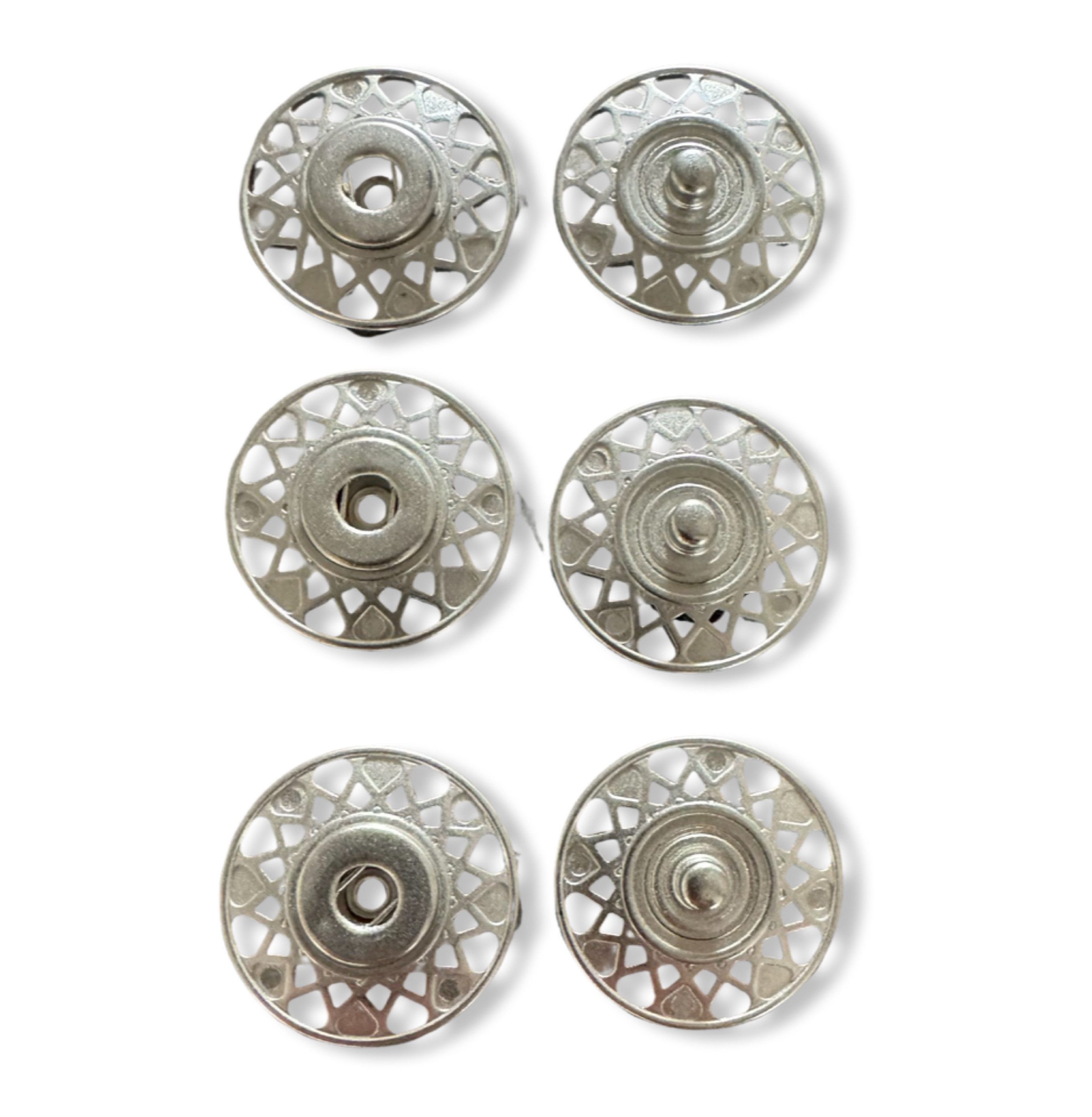 Hartmann-Knöpfe Druckknopf 5 Stück grosse Druckknöpfe zum Annähen kupfer o. silber/weiss